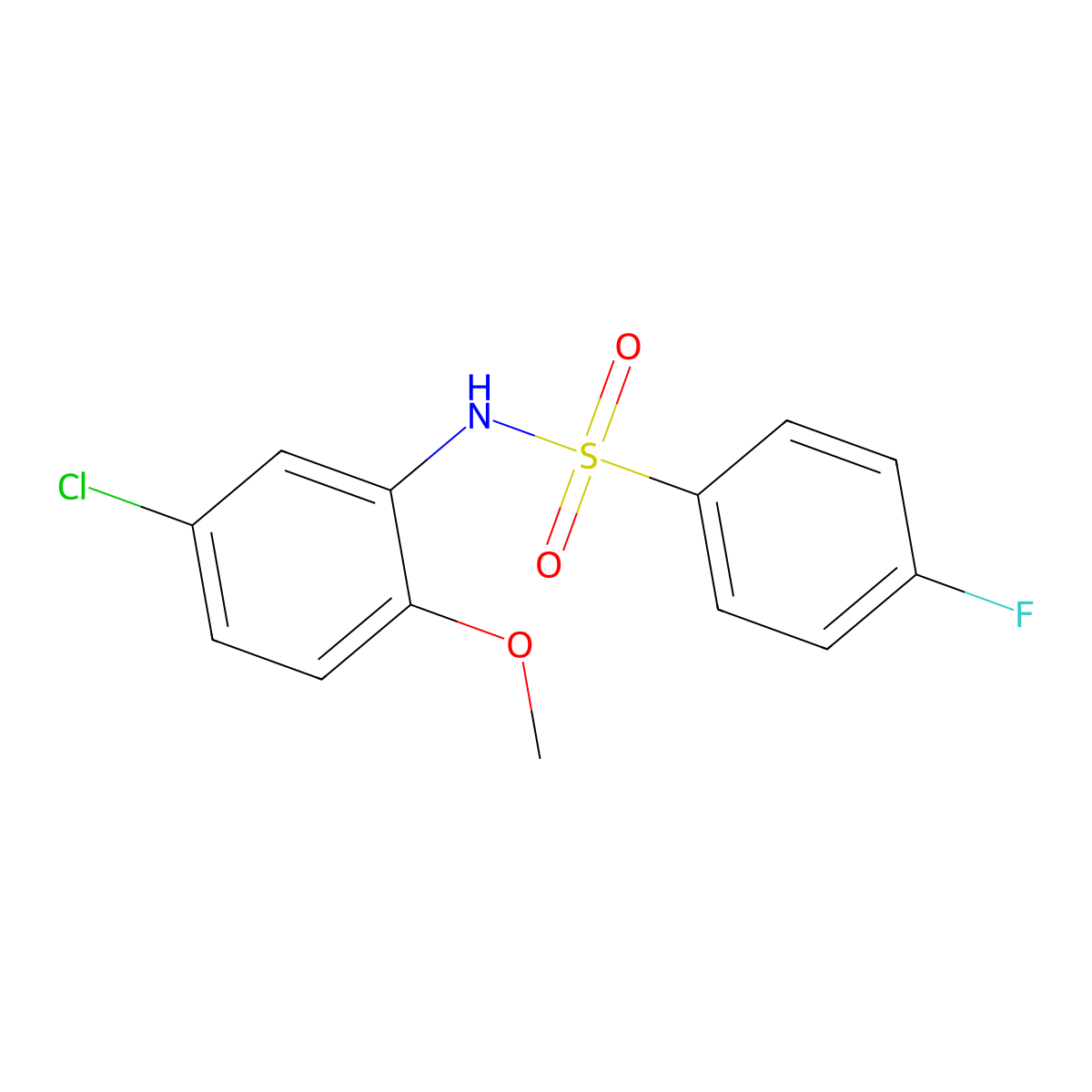 N-(5-chloro-2-methoxyphenyl)-4-fluorobenzenesulfonamide molecular structure, CAS 346692-00-0