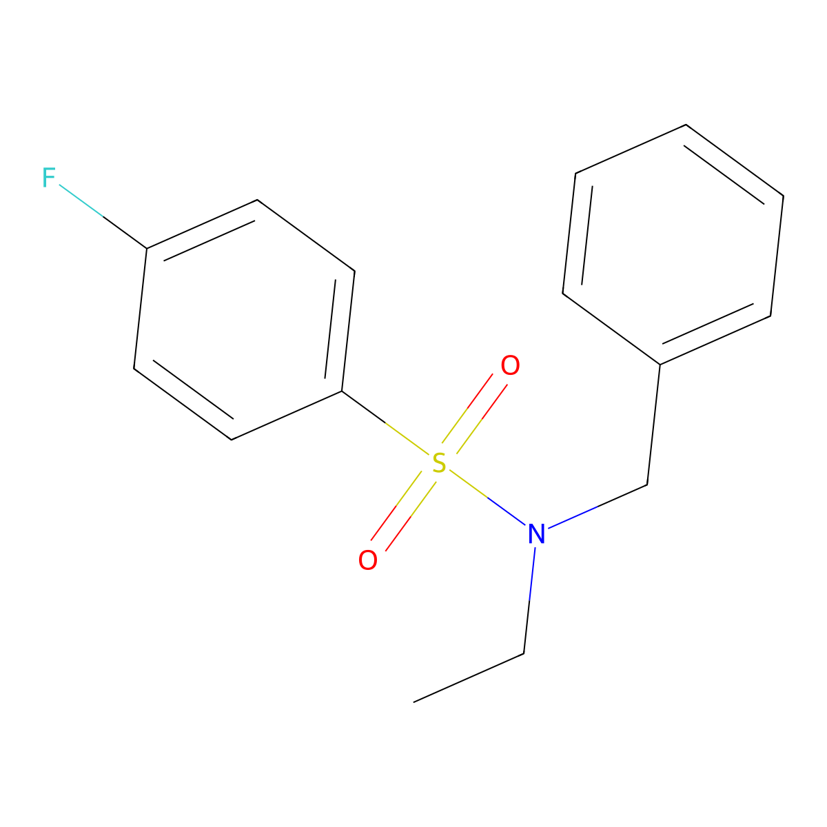 N-benzyl-N-ethyl-4-fluorobenzenesulfonamide molecular structure, CAS 346692-02-2