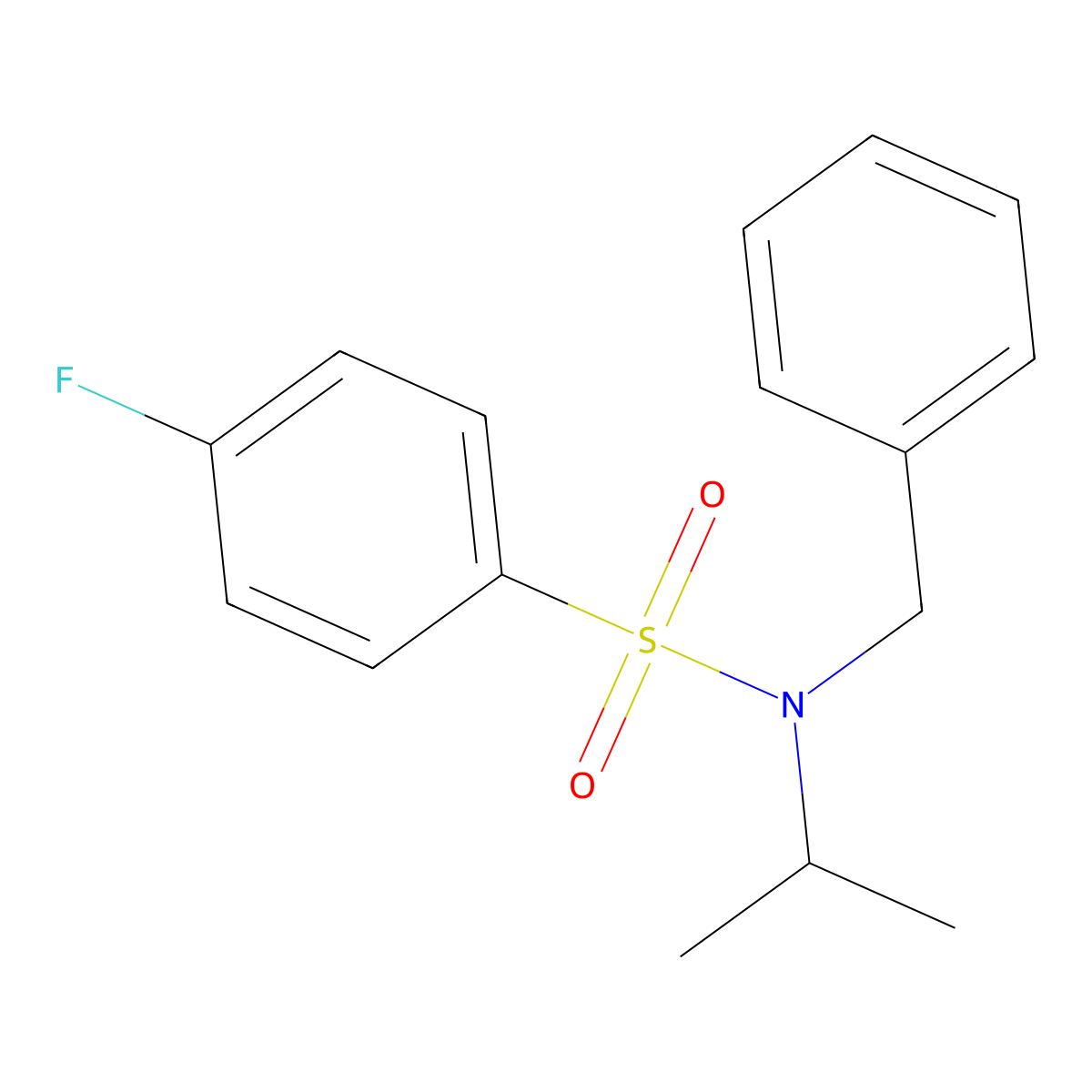 N-benzyl-4-fluoro-N-propan-2-ylbenzenesulfonamide molecular structure, CAS 346692-03-3