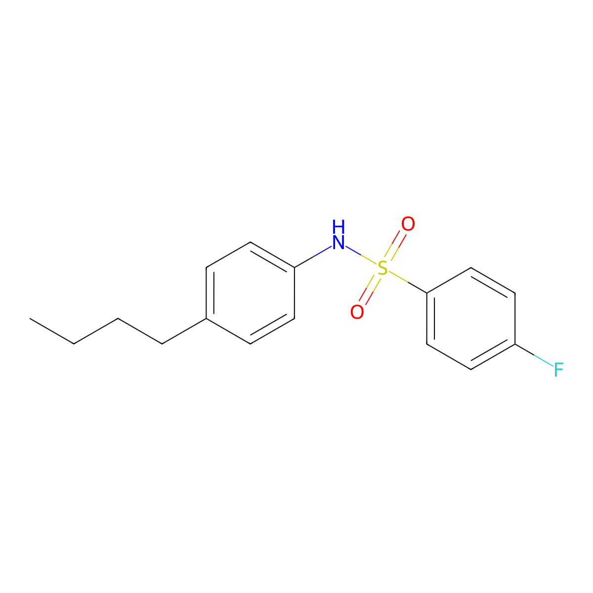 N-(4-butylphenyl)-4-fluorobenzenesulfonamide molecular structure, CAS 346692-04-4