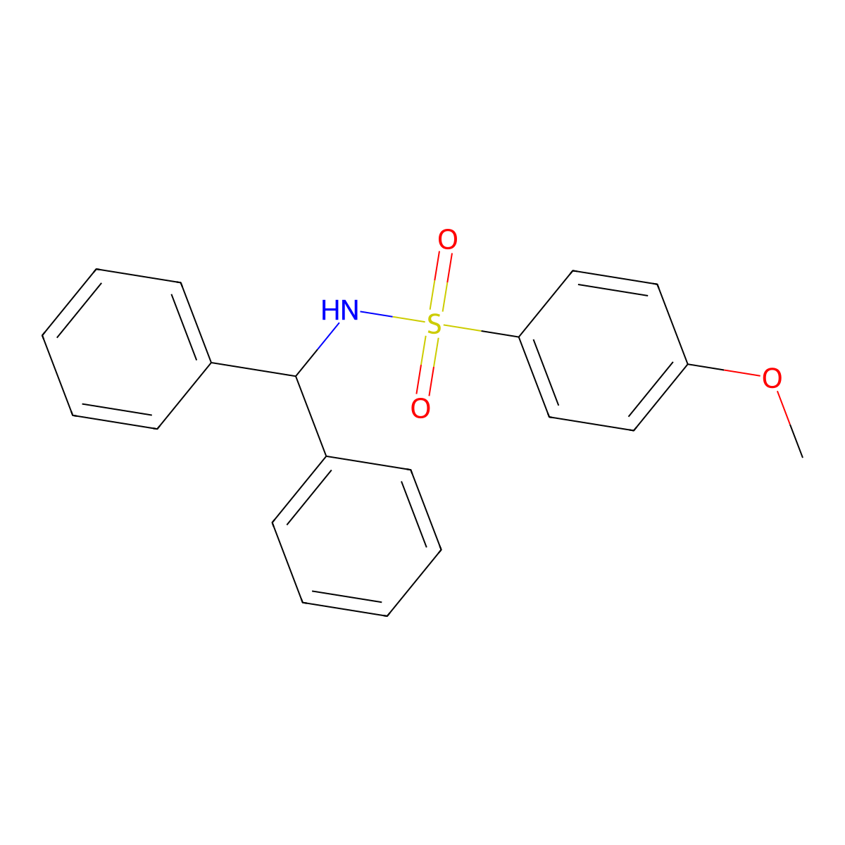 N-benzhydryl-4-methoxybenzenesulfonamide molecular structure, CAS 346692-15-7