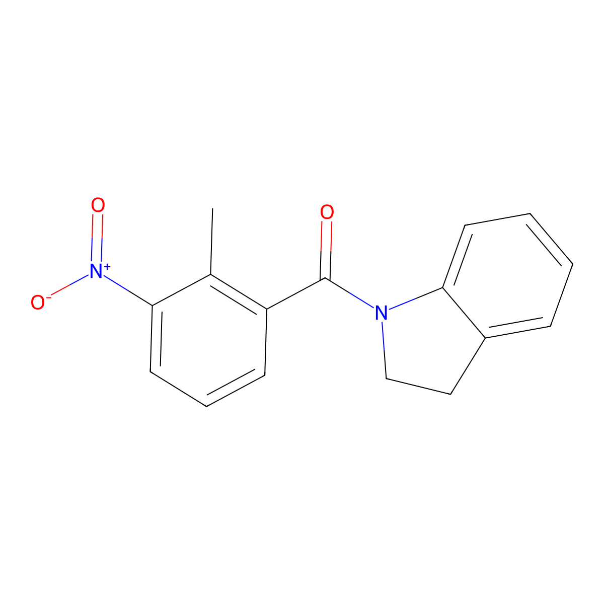 2,3-Dihydroindol-1-yl-(2-methyl-3-nitrophenyl)methanone molecular structure, CAS 346692-20-4