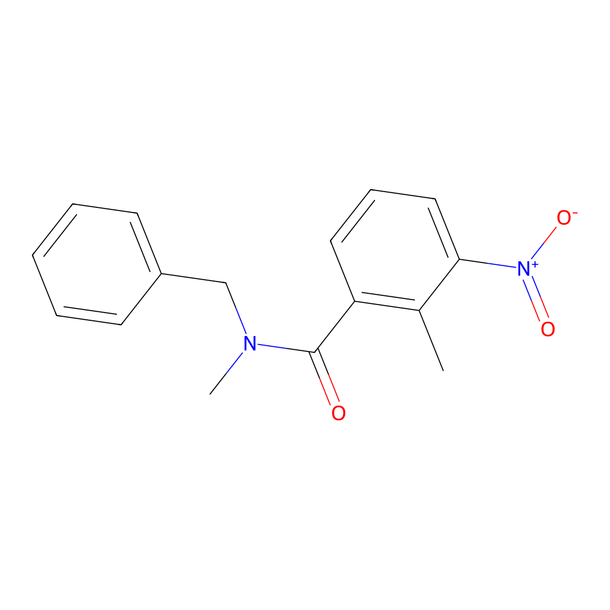 N-benzyl-N,2-dimethyl-3-nitrobenzamide molecular structure, CAS 346692-21-5