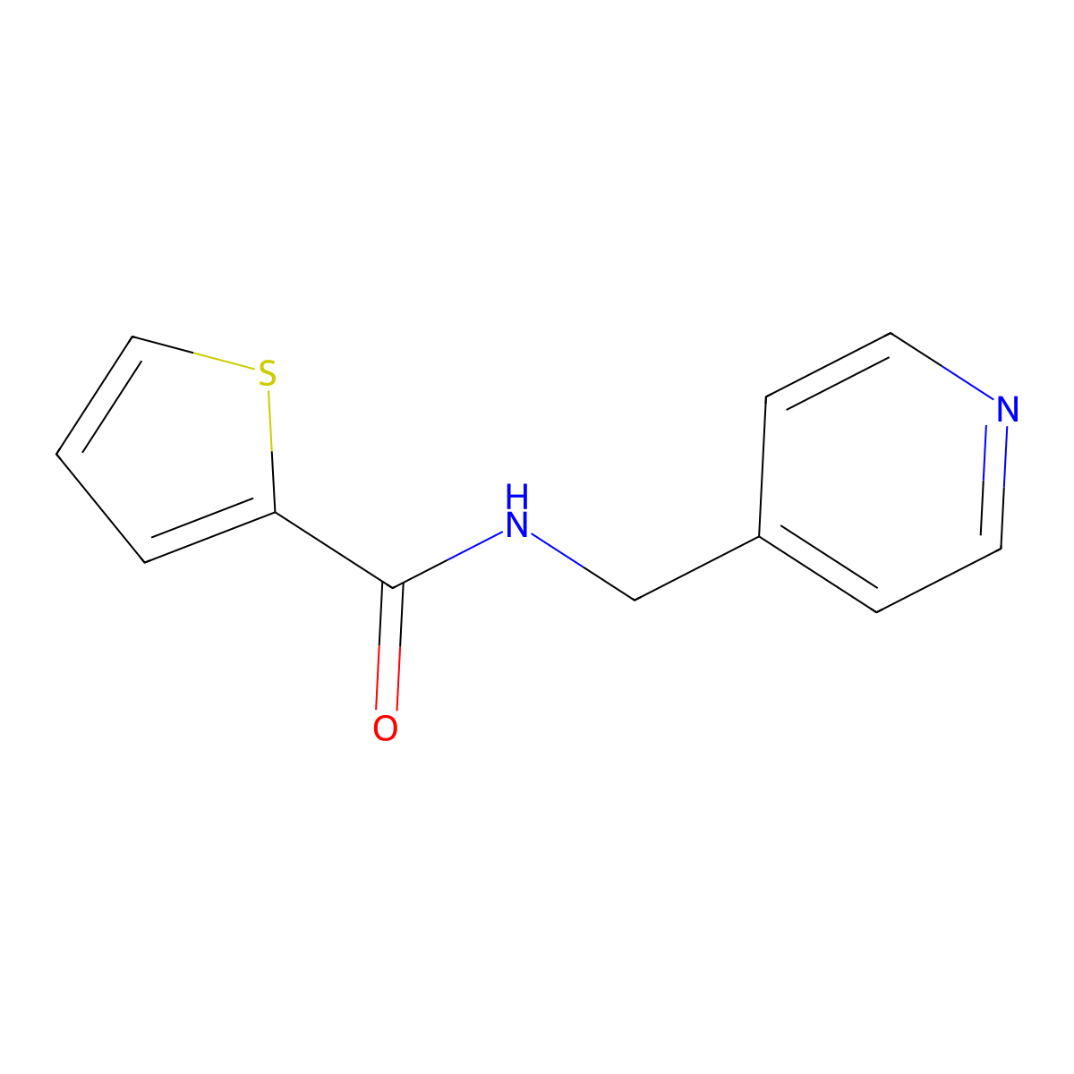 N-(pyridin-4-ylmethyl)thiophene-2-carboxamide molecular structure, CAS 346692-27-1