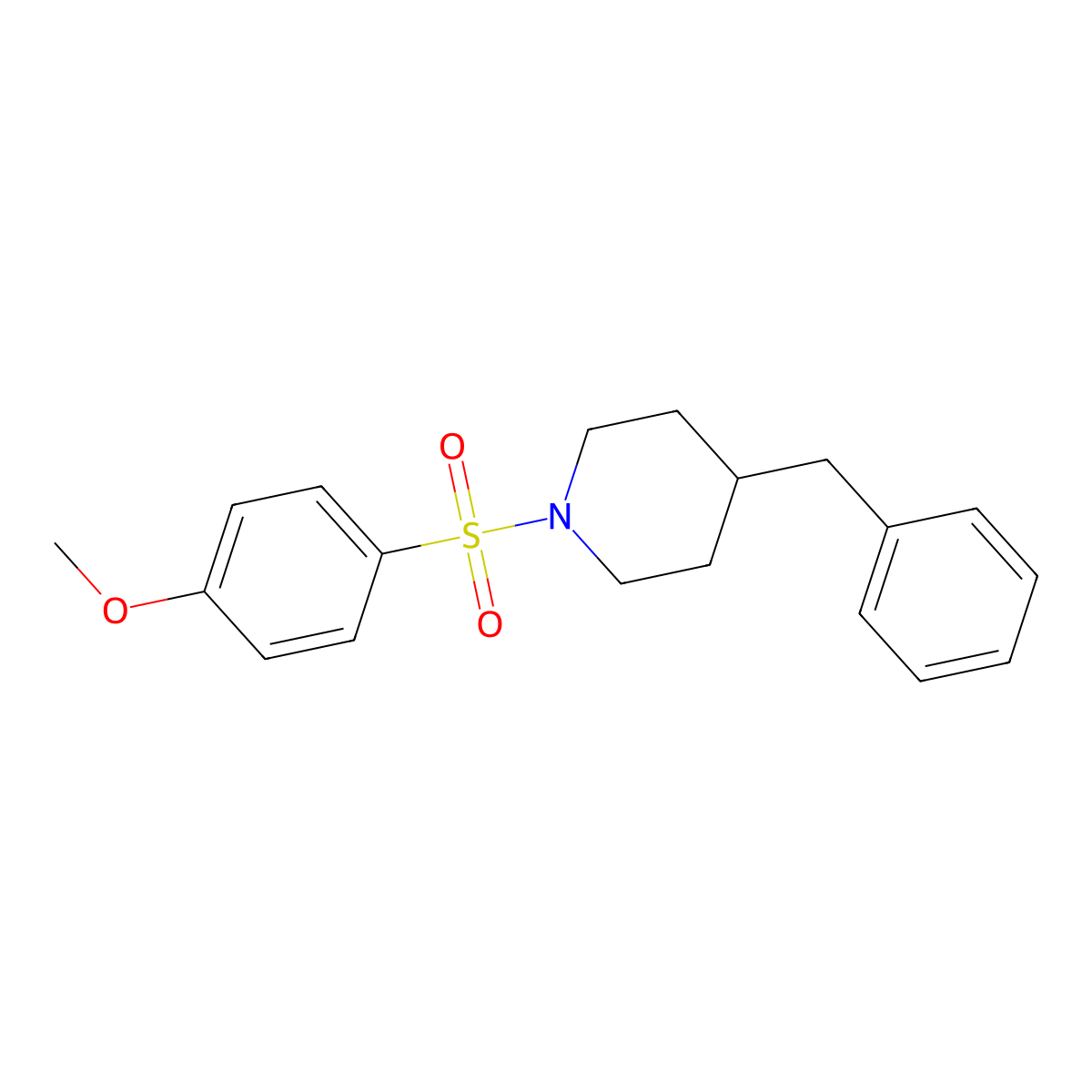 4-Benzyl-1-(4-methoxyphenyl)sulfonylpiperidine molecular structure, CAS 346692-29-3