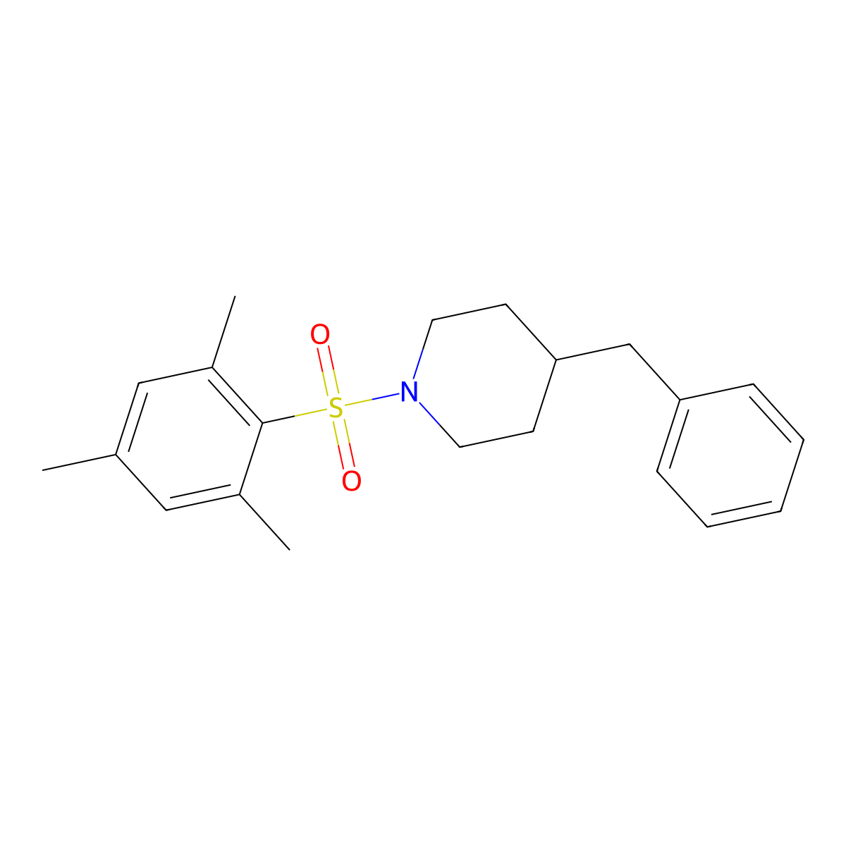 4-Benzyl-1-(mesitylsulfonyl)piperidine molecular structure, CAS 346692-31-7