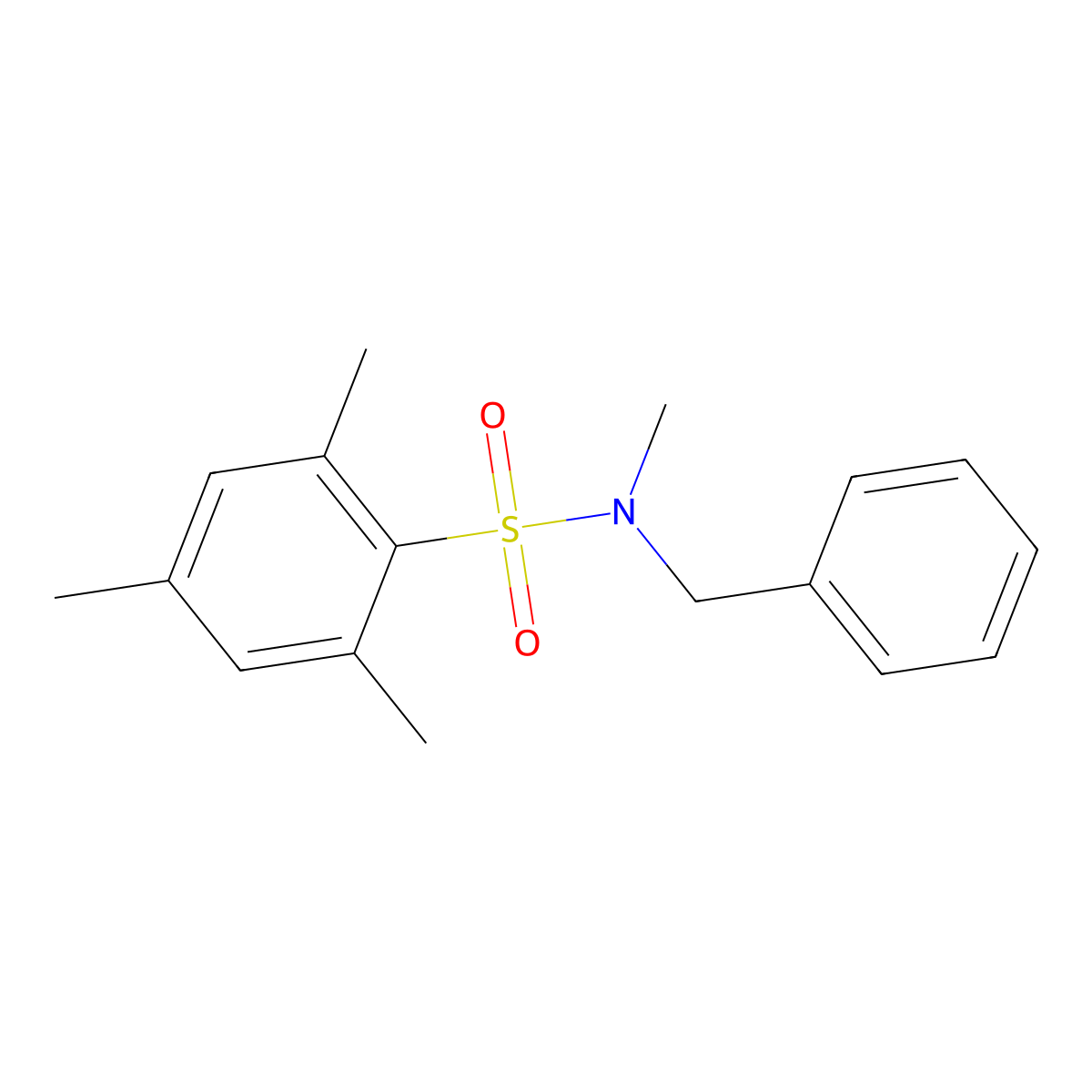 N-benzyl-N,2,4,6-tetramethylbenzenesulfonamide molecular structure, CAS 346692-33-9