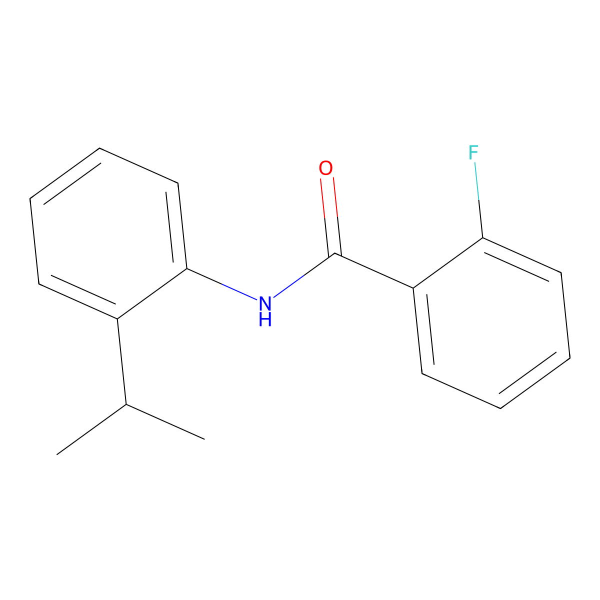 2-fluoro-N-(2-propan-2-ylphenyl)benzamide molecular structure, CAS 346692-49-7