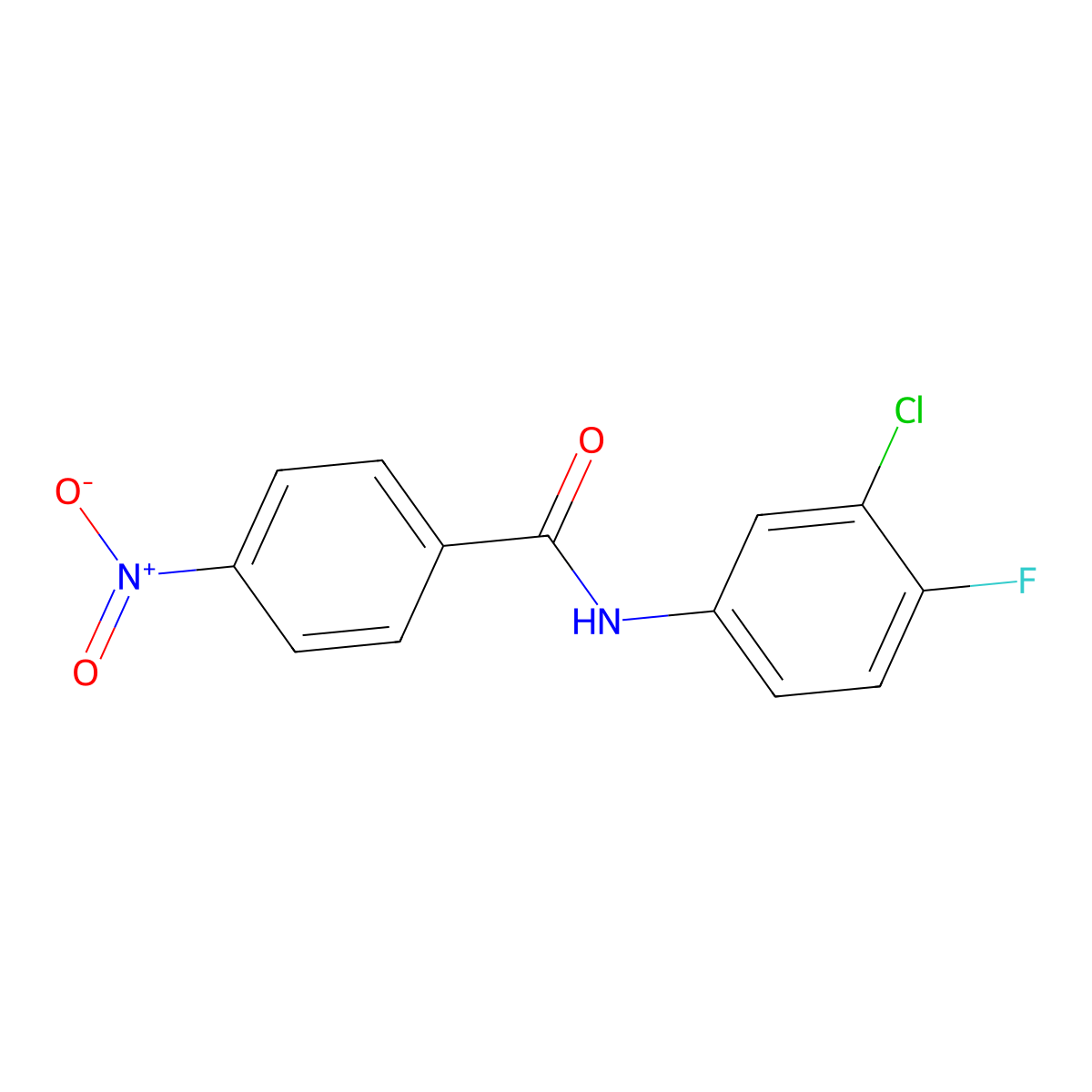 N-(3-chloro-4-fluorophenyl)-4-nitrobenzamide molecular structure, CAS 346692-53-3