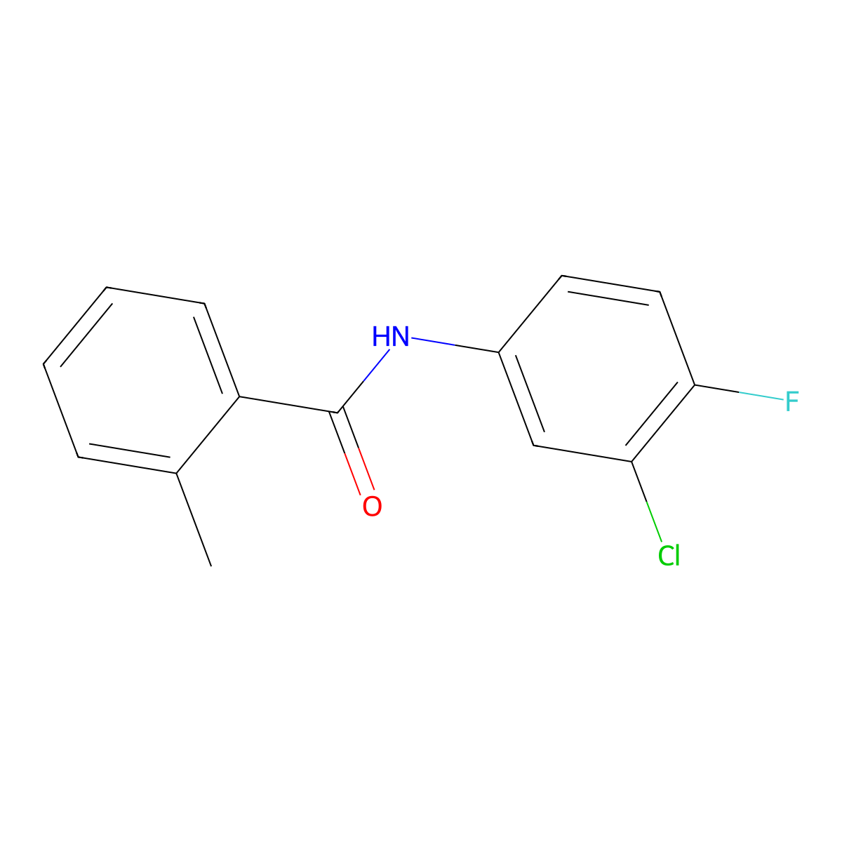 N-(3-chloro-4-fluorophenyl)-2-methylbenzamide molecular structure, CAS 346692-54-4