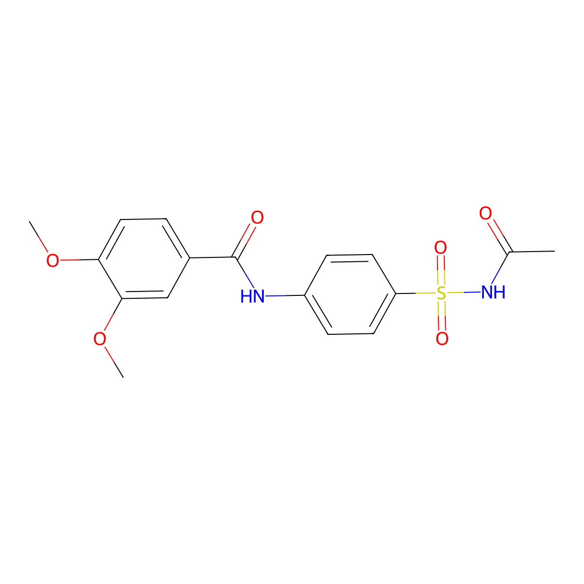 N-{4-[(acetylamino)sulfonyl]phenyl}-3,4-dimethoxybenzamide molecular structure, CAS 346692-56-6