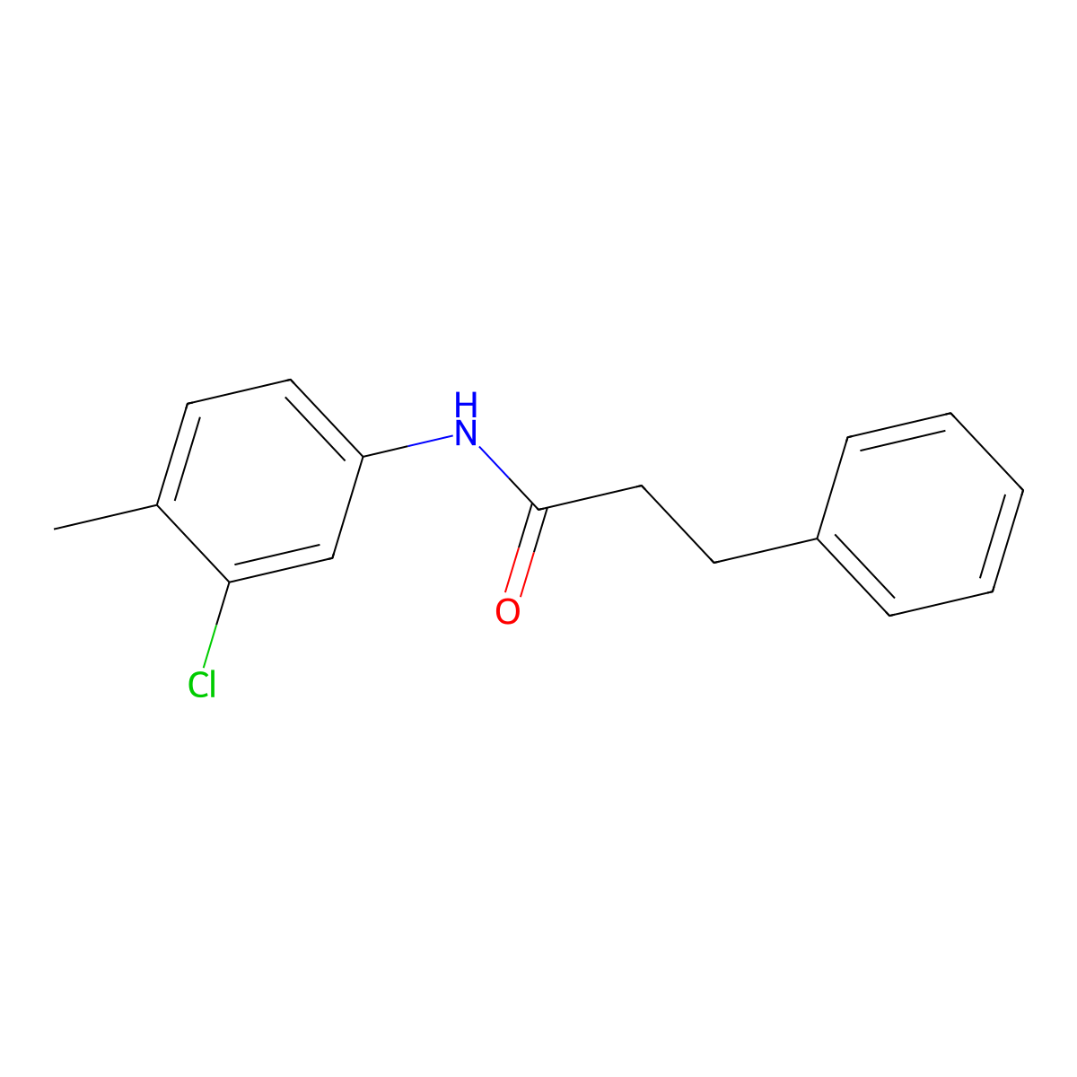 N-(3-chloro-4-methylphenyl)-3-phenylpropanamide molecular structure, CAS 346692-57-7