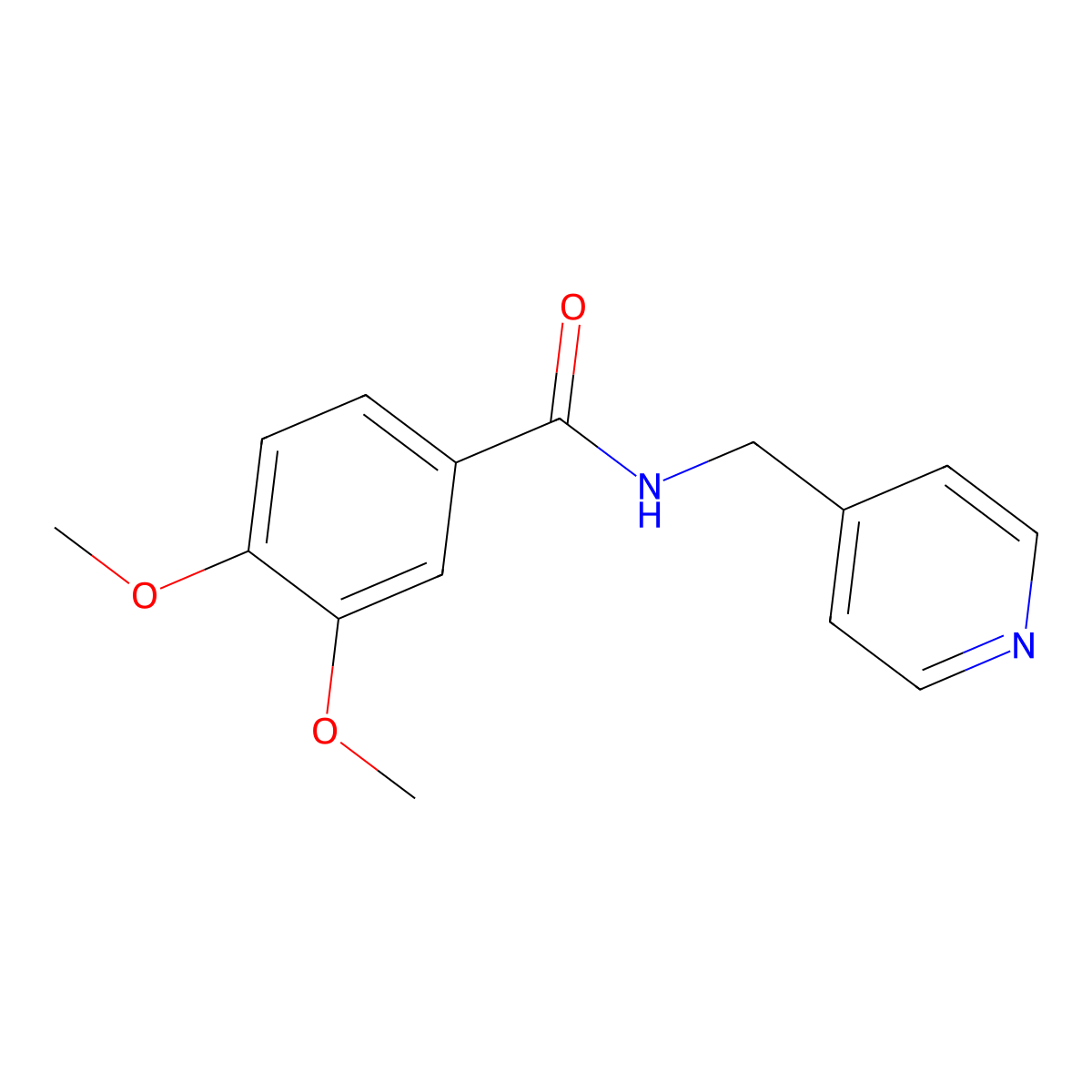 3,4-dimethoxy-N-(4-pyridinylmethyl)benzamide molecular structure, CAS 346692-65-7