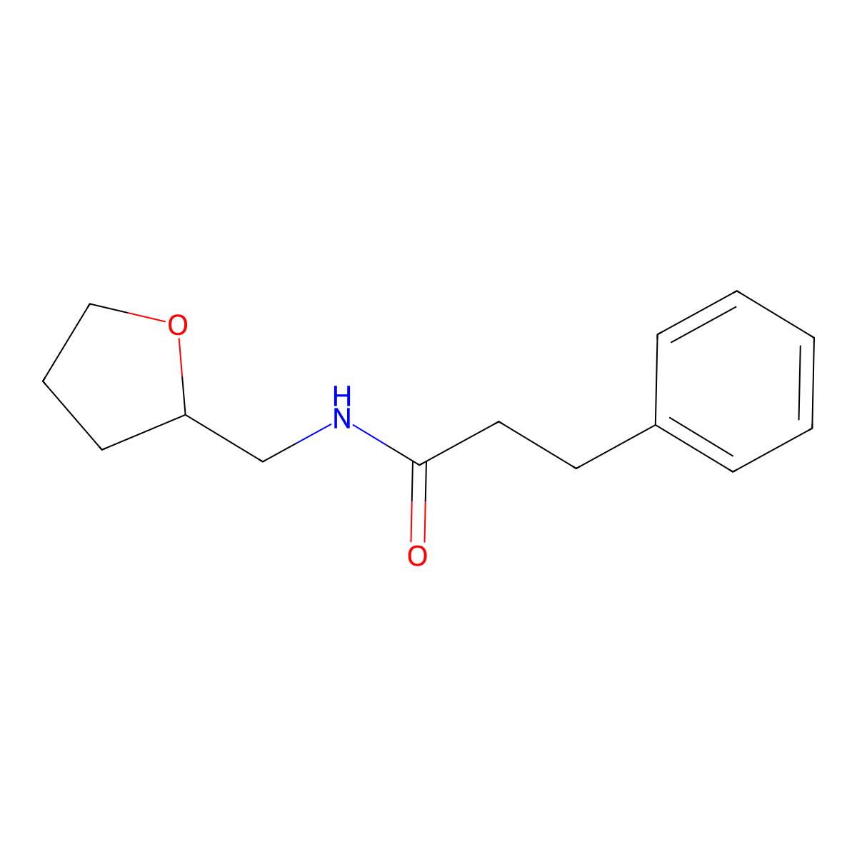 Propanamide, N-tetrahydrofurfuryl-3-phenyl- molecular structure, CAS 346692-81-7
