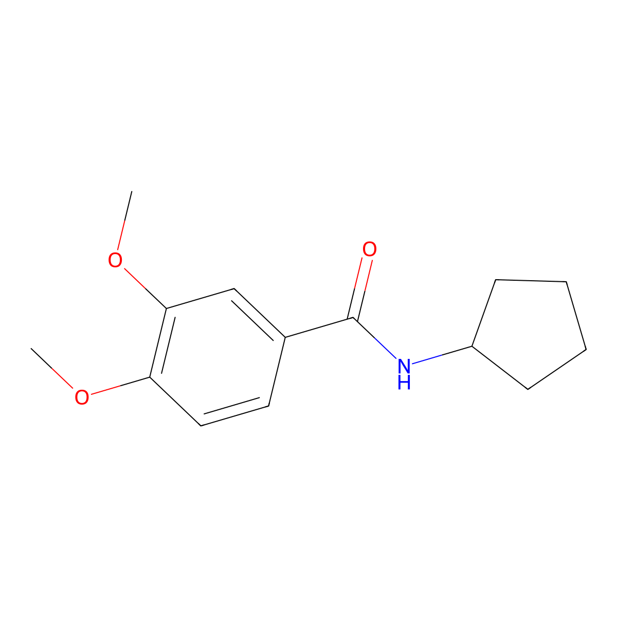 N-cyclopentyl-3,4-dimethoxybenzamide molecular structure, CAS 346692-84-0