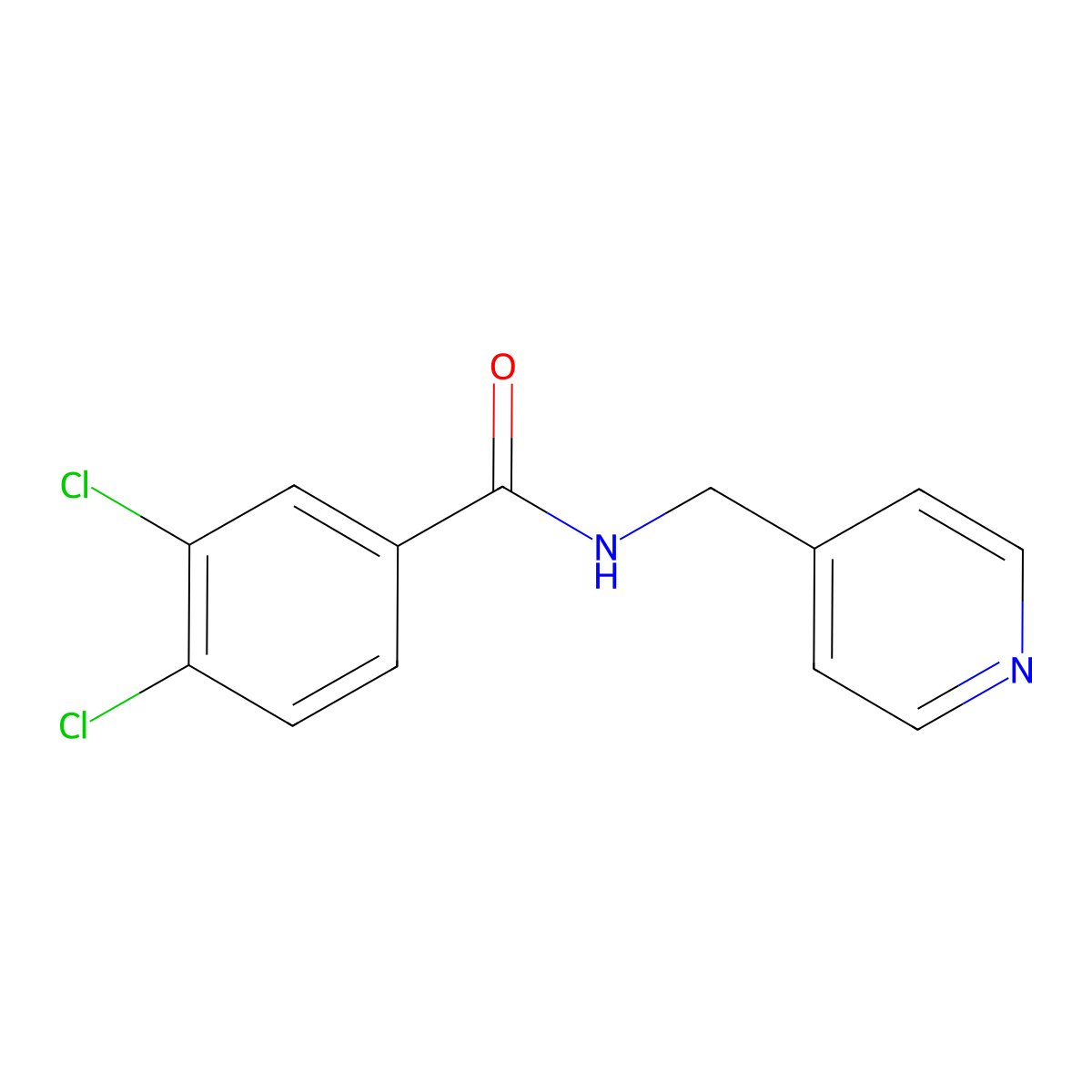 3,4-dichloro-N-(pyridin-4-ylmethyl)benzamide molecular structure, CAS 346692-87-3