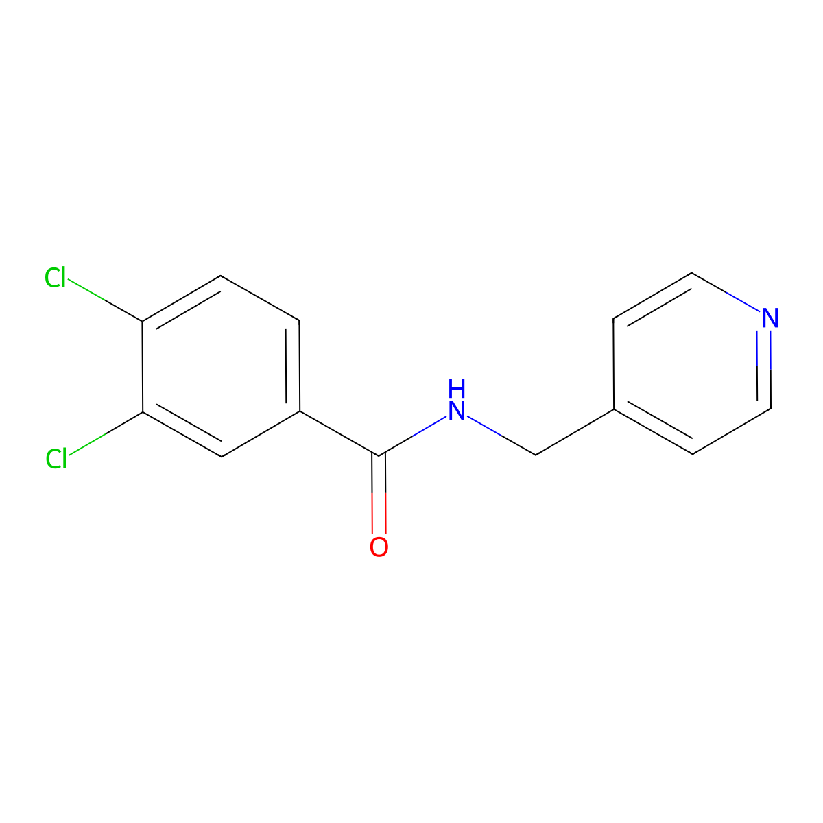 3,4-dichloro-N-(pyridin-4-ylmethyl)benzamide molecular structure, CAS 346692-87-3