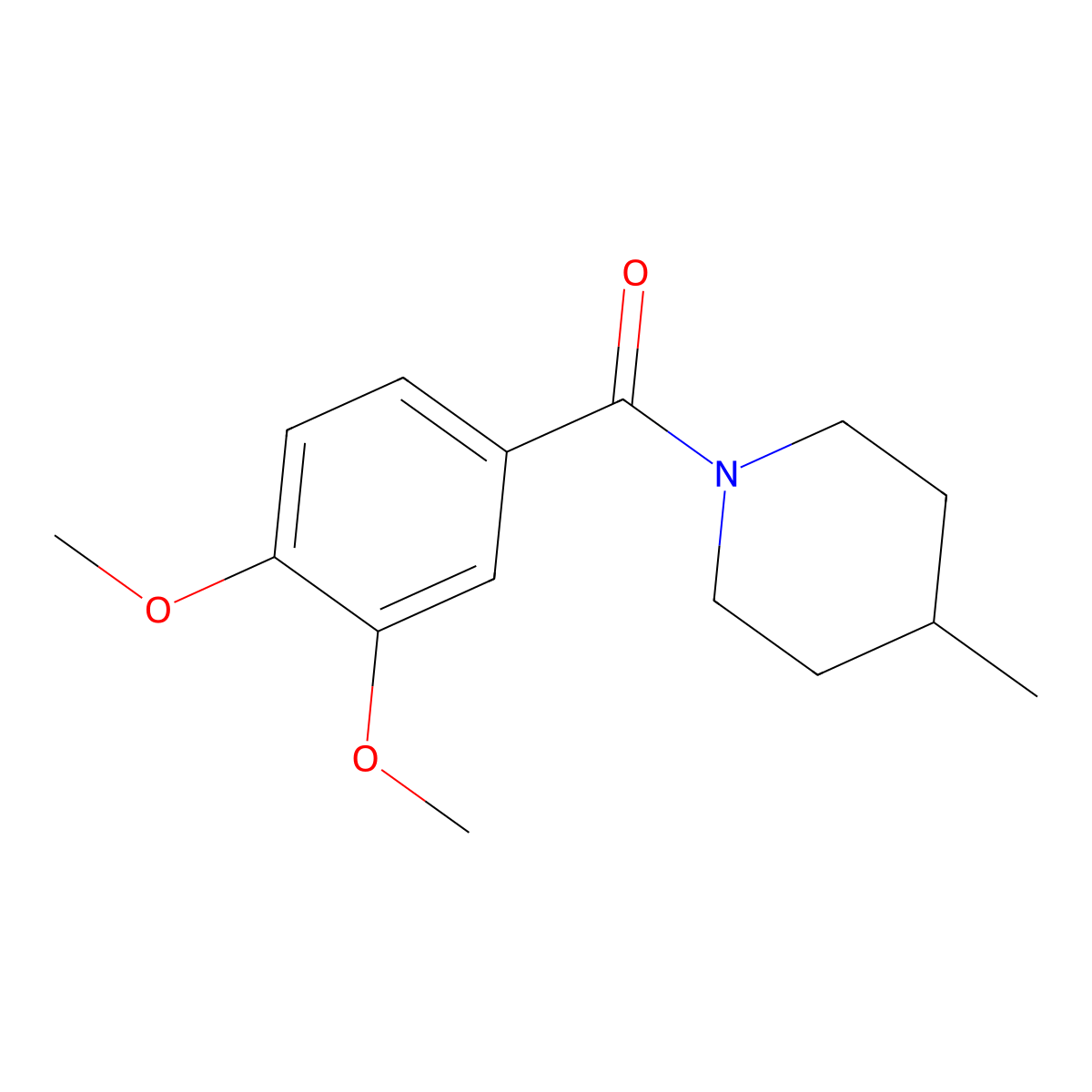 (3,4-Dimethoxyphenyl)(4-methyl-1-piperidinyl)methanone molecular structure, CAS 346692-89-5