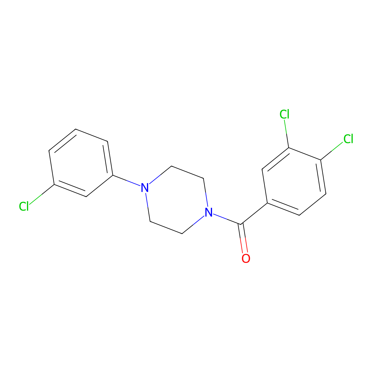 1-(3-Chlorophenyl)-4-(3,4-dichlorobenzoyl)piperazine molecular structure, CAS 346692-92-0