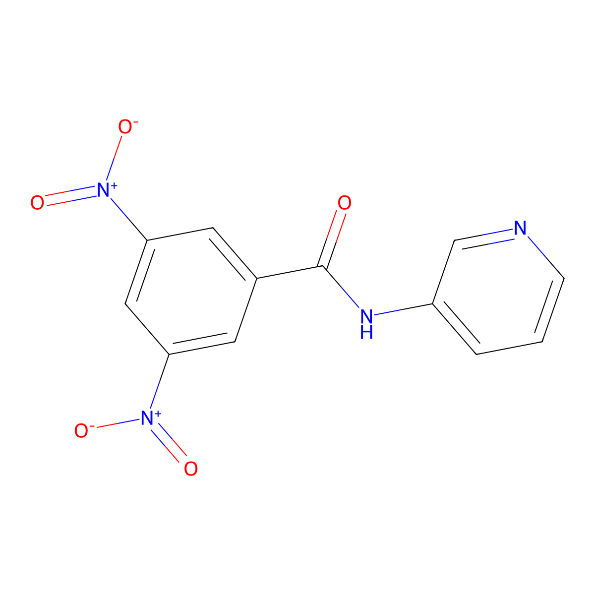 3,5-dinitro-N-(pyridin-3-yl)benzamide molecular structure, CAS 346693-11-6
