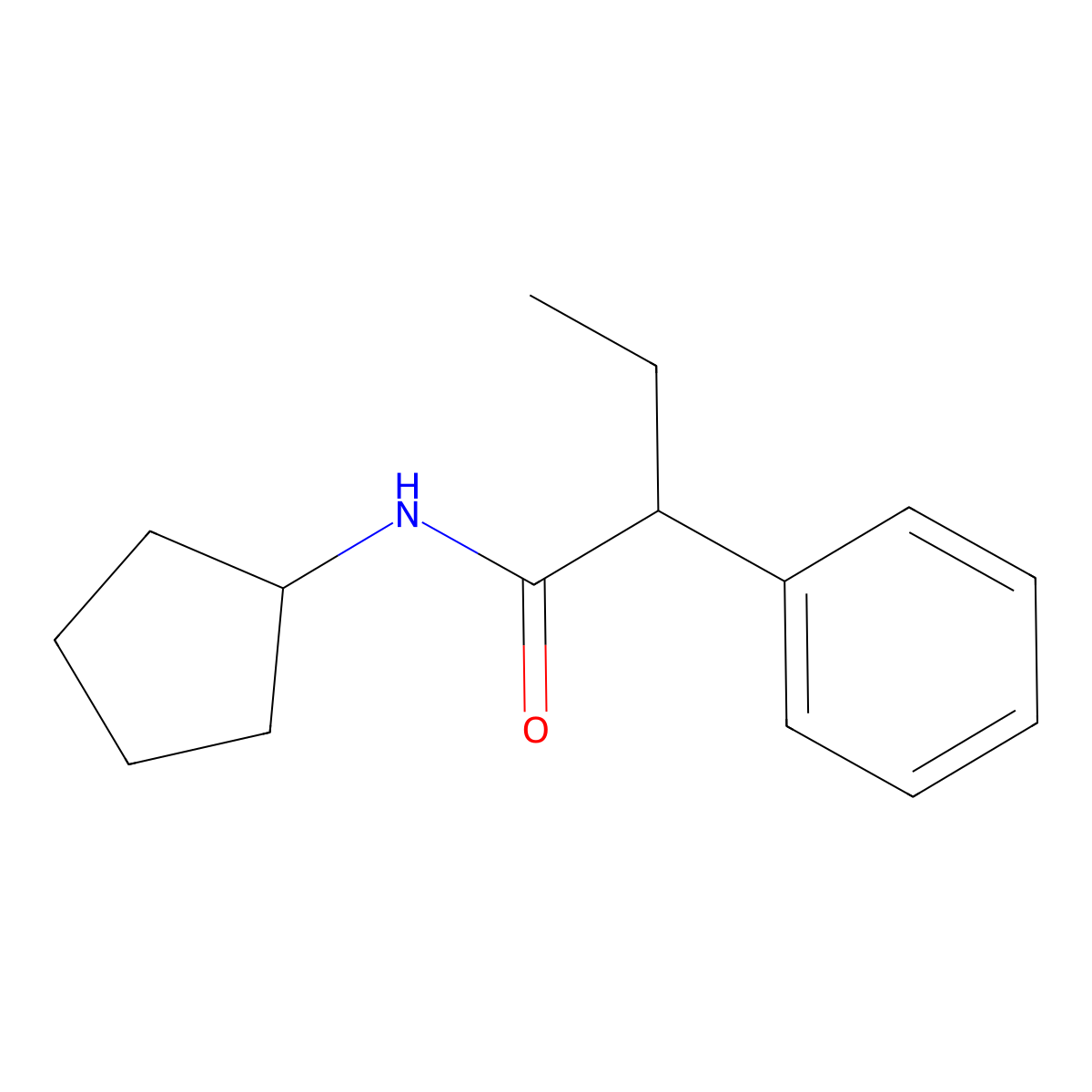 N-cyclopentyl-2-phenylbutanamide molecular structure, CAS 346693-55-8