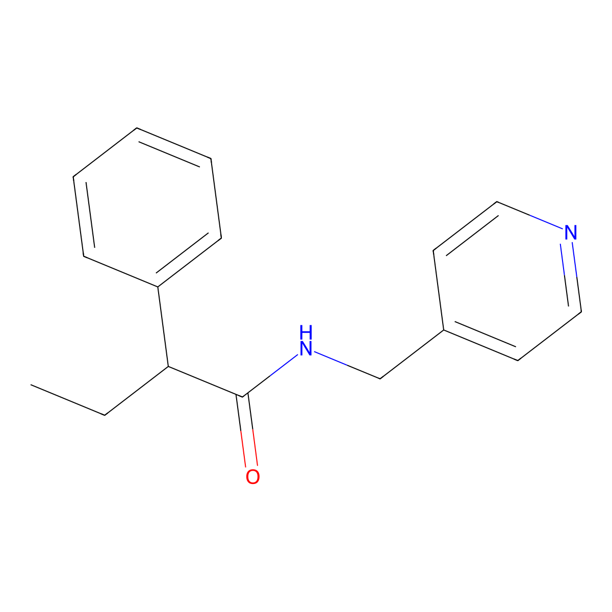 2-phenyl-N-(pyridin-4-ylmethyl)butanamide molecular structure, CAS 346693-58-1