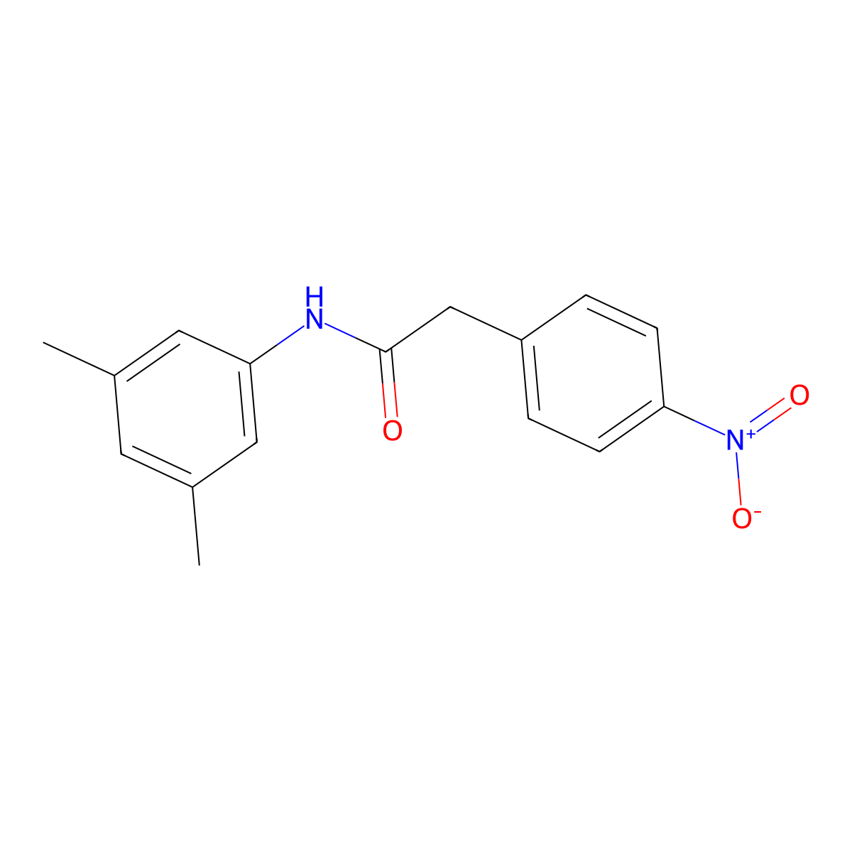N-(3,5-dimethylphenyl)-2-(4-nitrophenyl)acetamide molecular structure, CAS 346693-66-1
