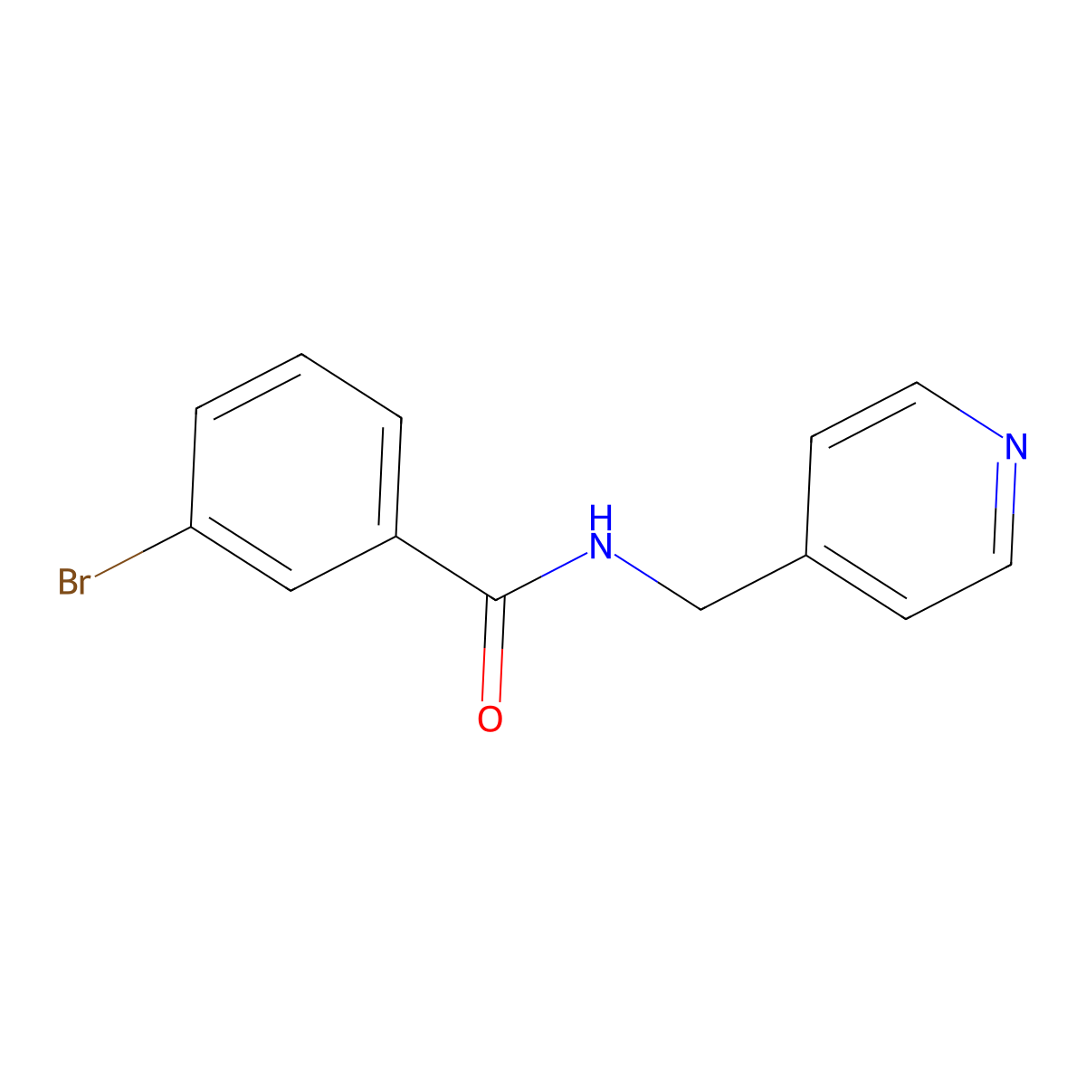 3-bromo-N-(pyridin-4-ylmethyl)benzamide molecular structure, CAS 346693-68-3