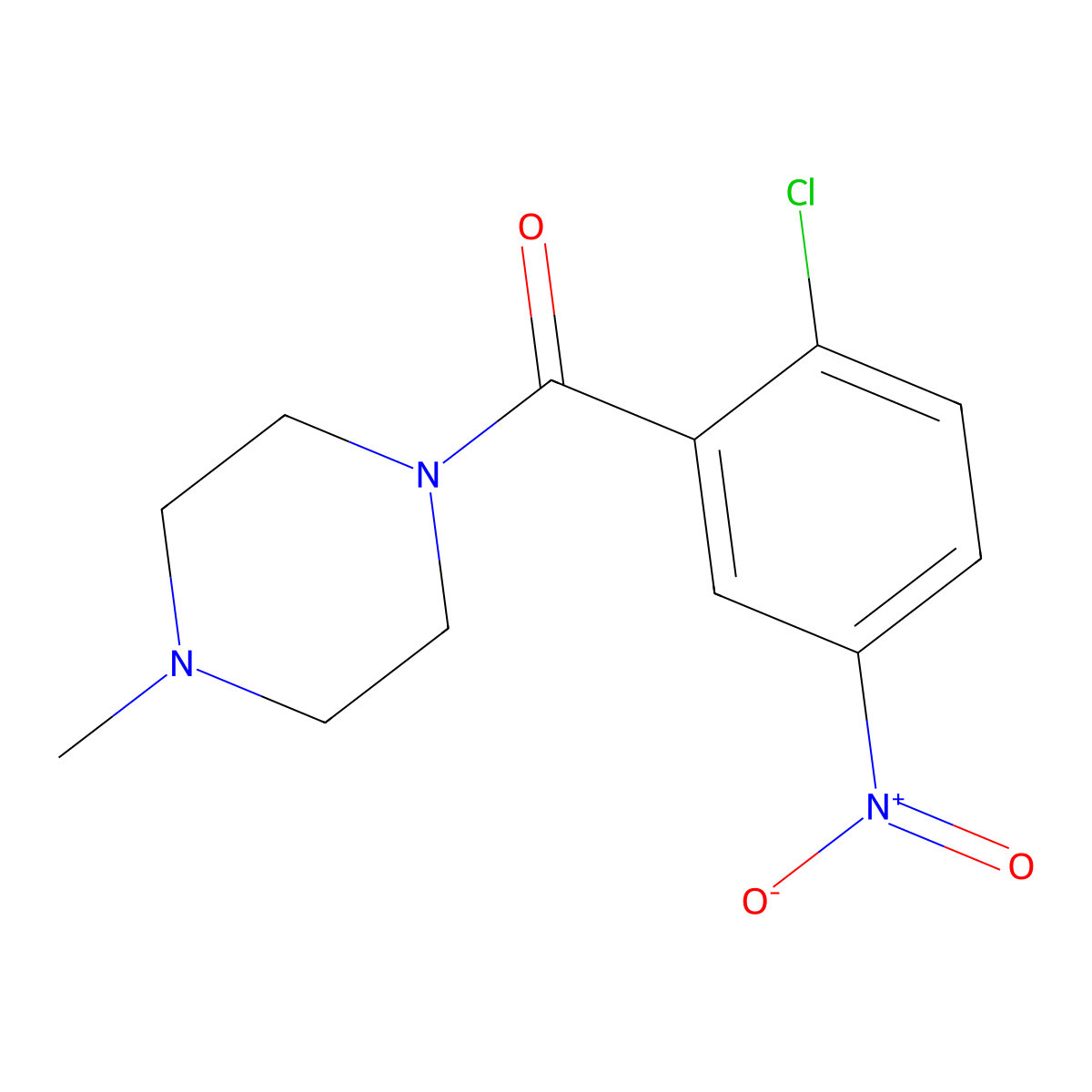 (2-Chloro-5-nitrophenyl)-(4-methylpiperazin-1-yl)methanone molecular structure, CAS 346693-71-8