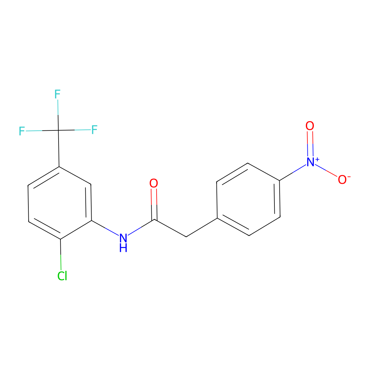 N-[2-Chloro-5-(trifluoromethyl)phenyl]-2-(4-nitrophenyl)acetamide molecular structure, CAS 346693-75-2