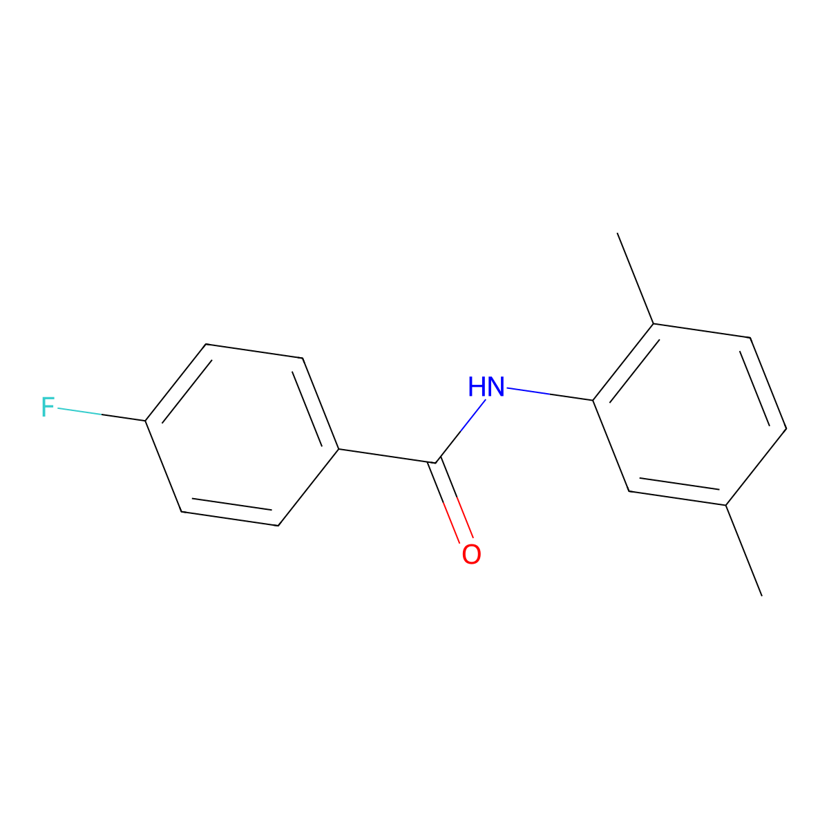 N-(2,5-dimethylphenyl)-4-fluorobenzamide molecular structure, CAS 346694-02-8