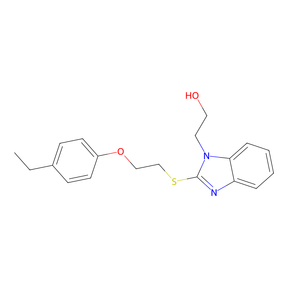 2-(2-{[2-(4-ethylphenoxy)ethyl]sulfanyl}-1H-benzimidazol-1-yl)ethanol molecular structure, CAS 346694-05-1