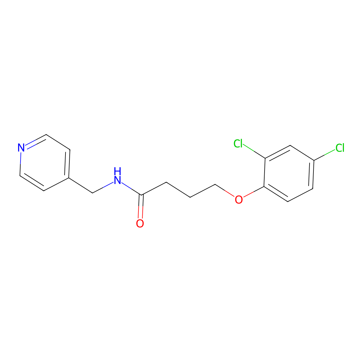 4-(2,4-dichlorophenoxy)-N-(pyridin-4-ylmethyl)butanamide molecular structure, CAS 346694-11-9