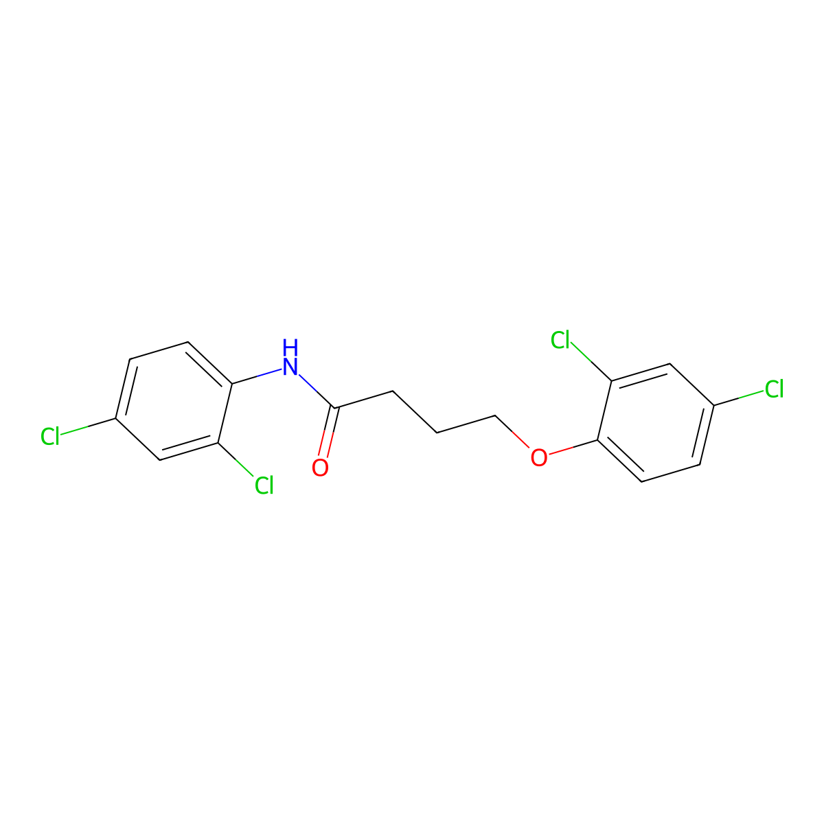 4-(2,4-dichlorophenoxy)-N-(2,4-dichlorophenyl)butanamide molecular structure, CAS 346694-17-5