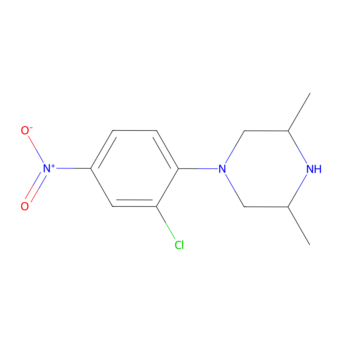 1-(2-Chloro-4-nitrophenyl)-3,5-dimethylpiperazine molecular structure, CAS 346694-20-0