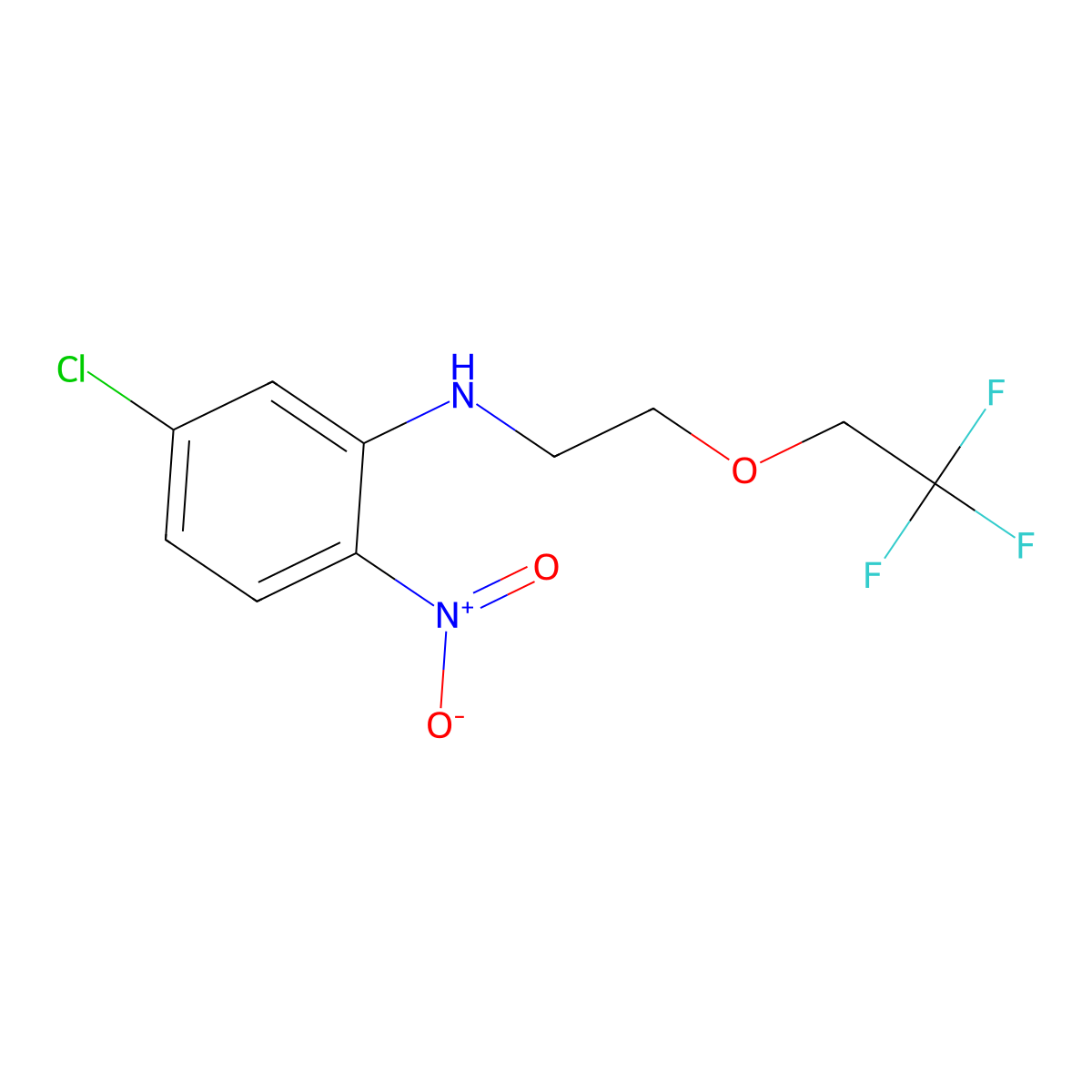 5-chloro-2-nitro-N-[2-(2,2,2-trifluoroethoxy)ethyl]aniline molecular structure, CAS 346694-29-9