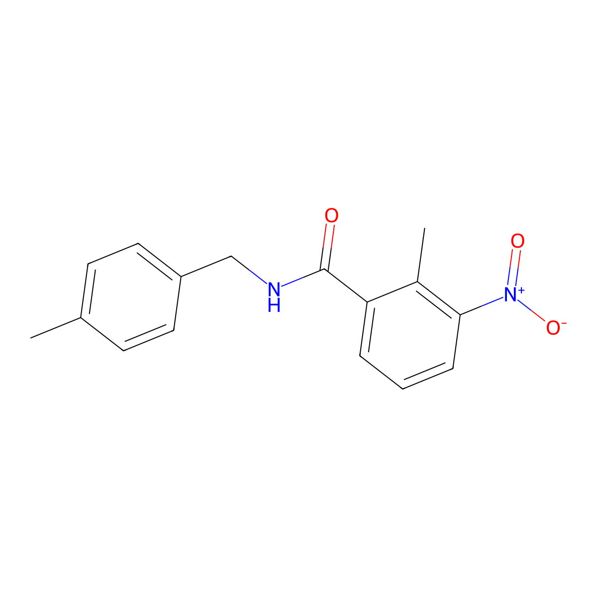 2-methyl-N-(4-methylbenzyl)-3-nitrobenzamide molecular structure, CAS 346694-52-8