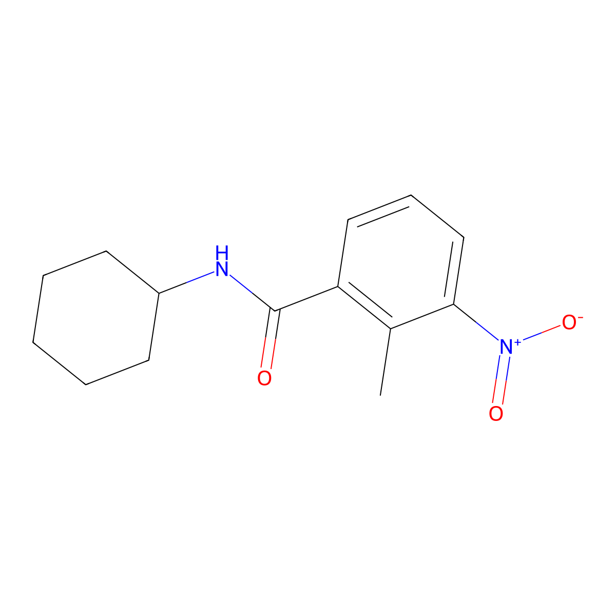 N-cyclohexyl-2-methyl-3-nitrobenzamide molecular structure, CAS 346694-64-2