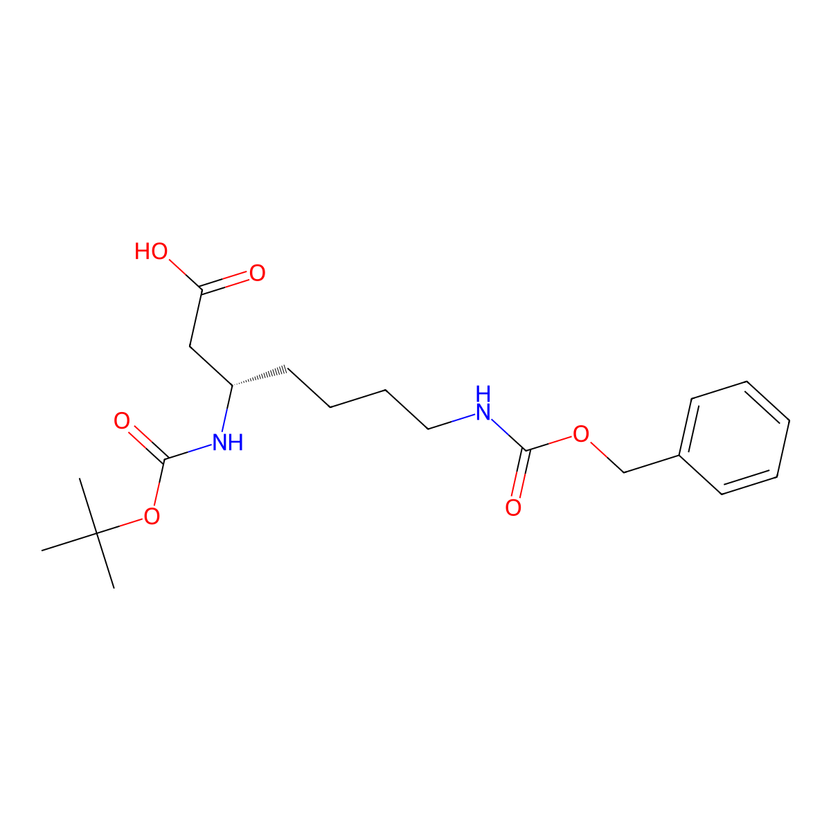 (S)-7-(((Benzyloxy)carbonyl)amino)-3-((tert-butoxycarbonyl)amino)heptanoic acid molecular structure, CAS 346694-77-7
