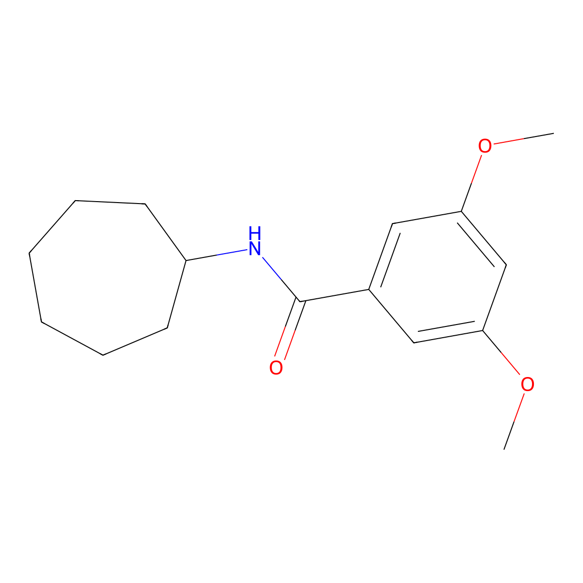 N-cycloheptyl-3,5-dimethoxybenzamide molecular structure, CAS 346694-85-7
