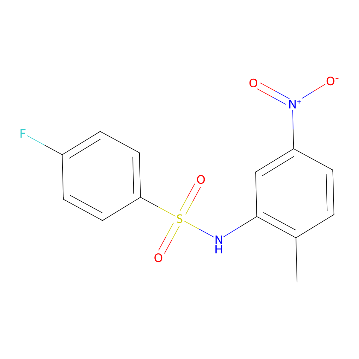 4-fluoro-N-(2-methyl-5-nitrophenyl)benzenesulfonamide molecular structure, CAS 346694-91-5