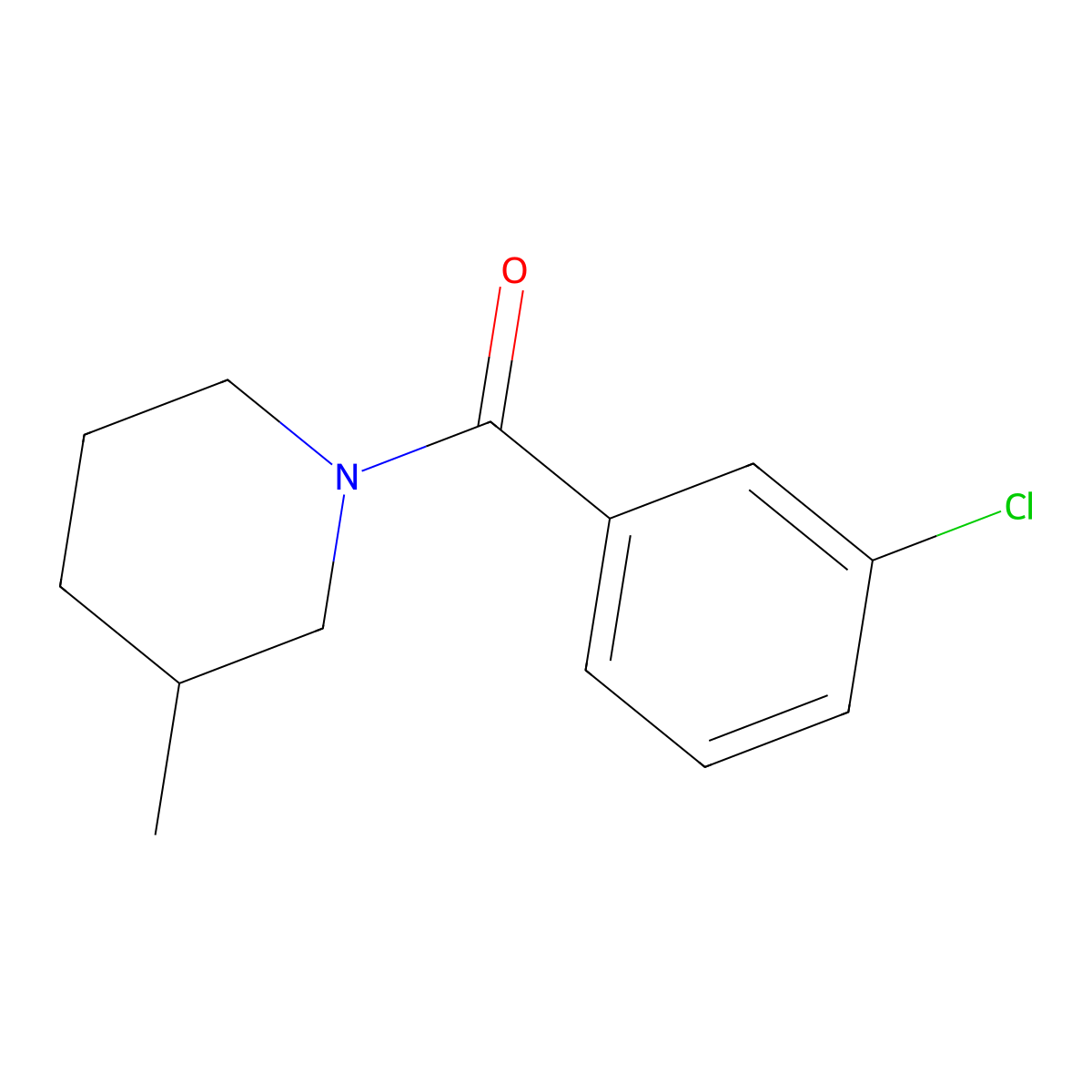 1-(3-Chlorobenzoyl)-3-methylpiperidine molecular structure, CAS 346694-95-9