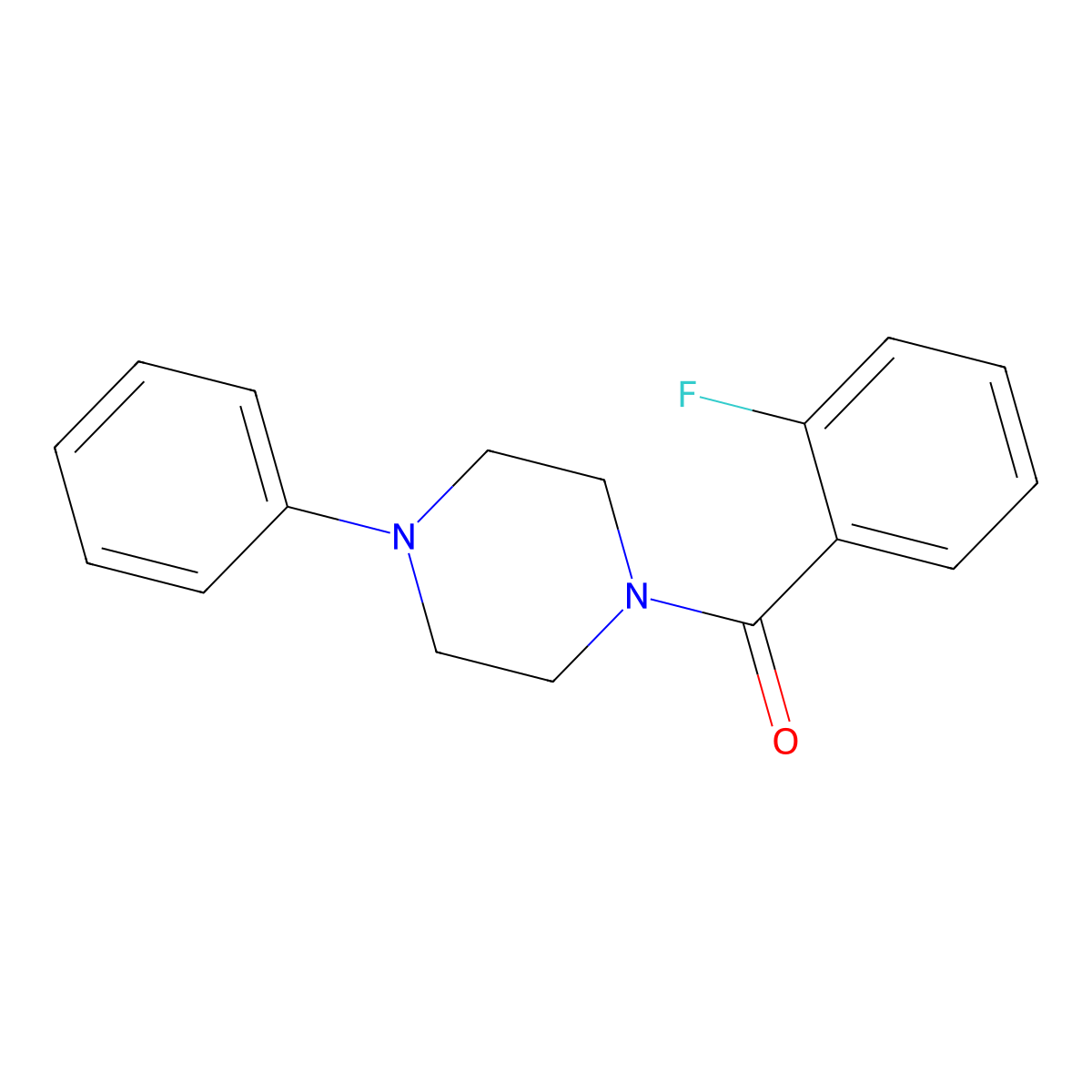 1-(2-Fluorobenzoyl)-4-phenylpiperazine molecular structure, CAS 346694-99-3