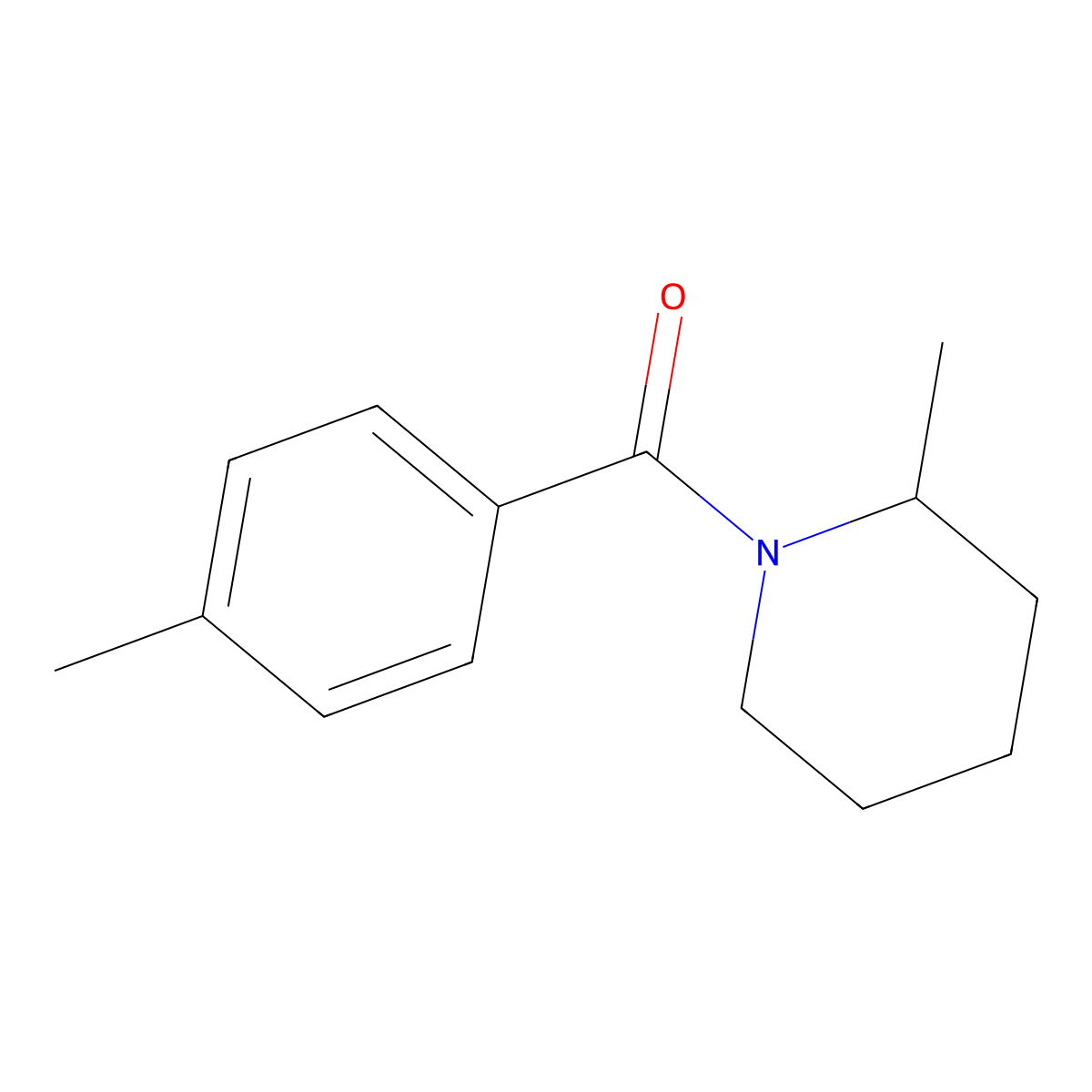 2-Methyl-1-(4-methylbenzoyl)piperidine molecular structure, CAS 346695-00-9