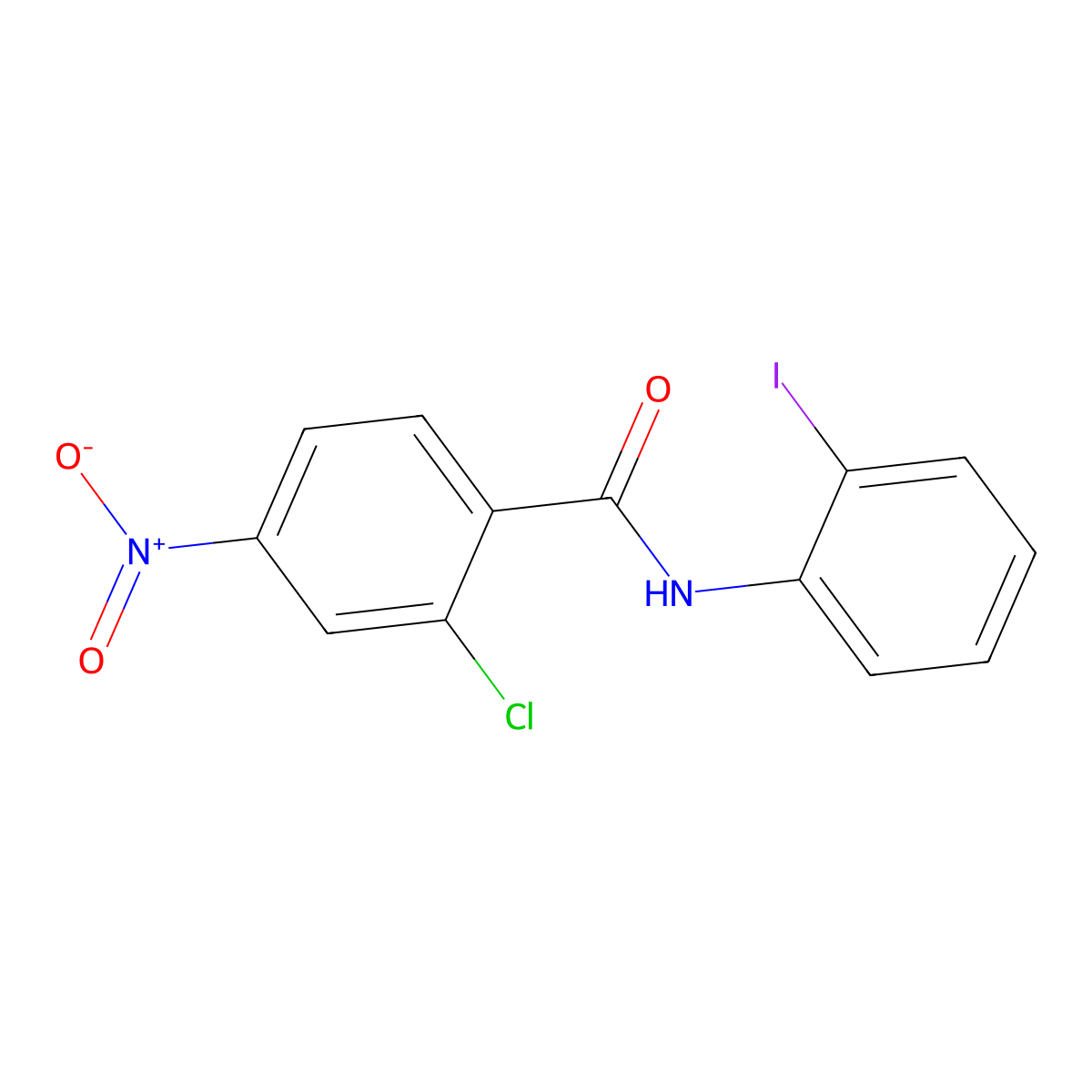 2-chloro-N-(2-iodophenyl)-4-nitrobenzamide molecular structure, CAS 346695-01-0