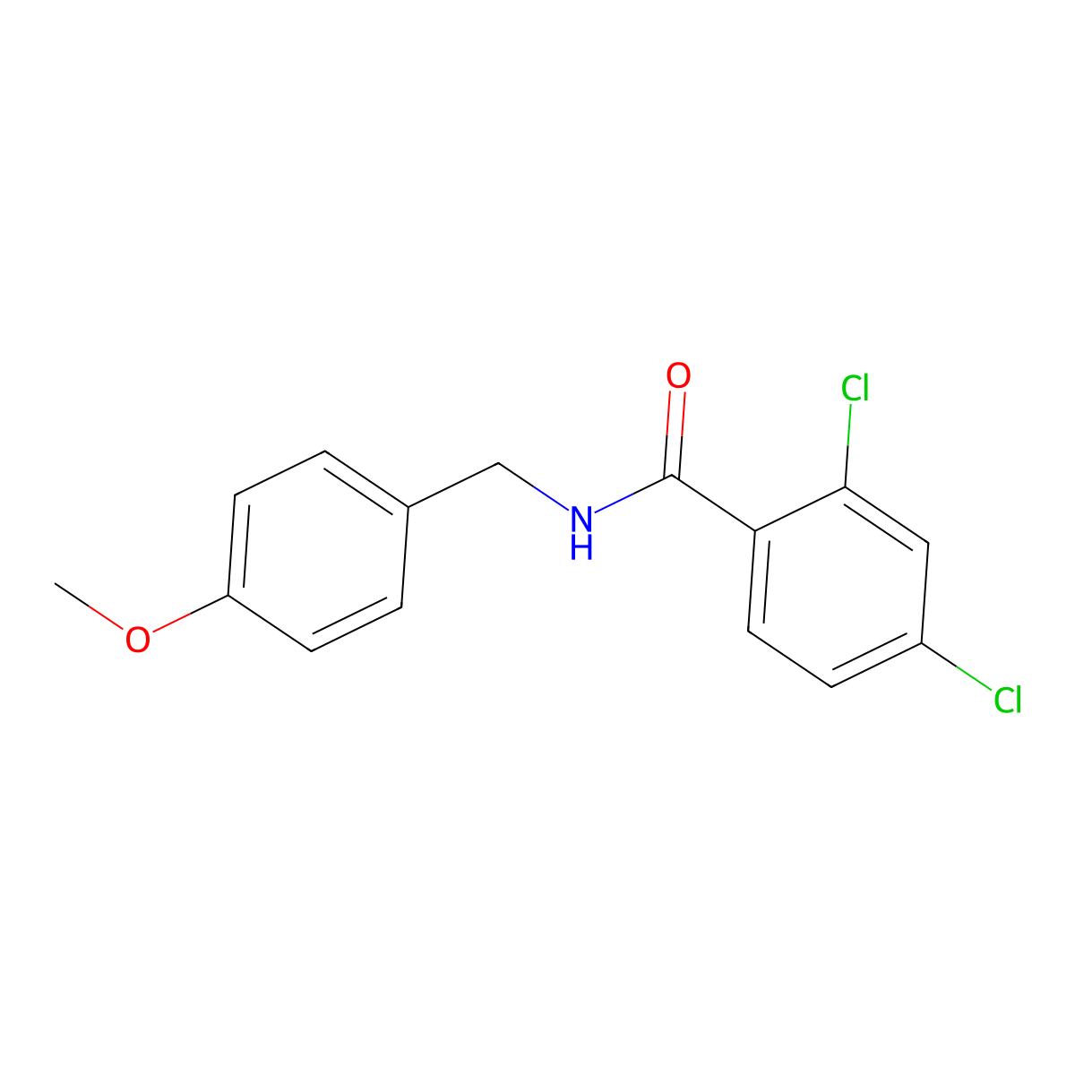 2,4-dichloro-N-(4-methoxybenzyl)benzamide molecular structure, CAS 346695-05-4