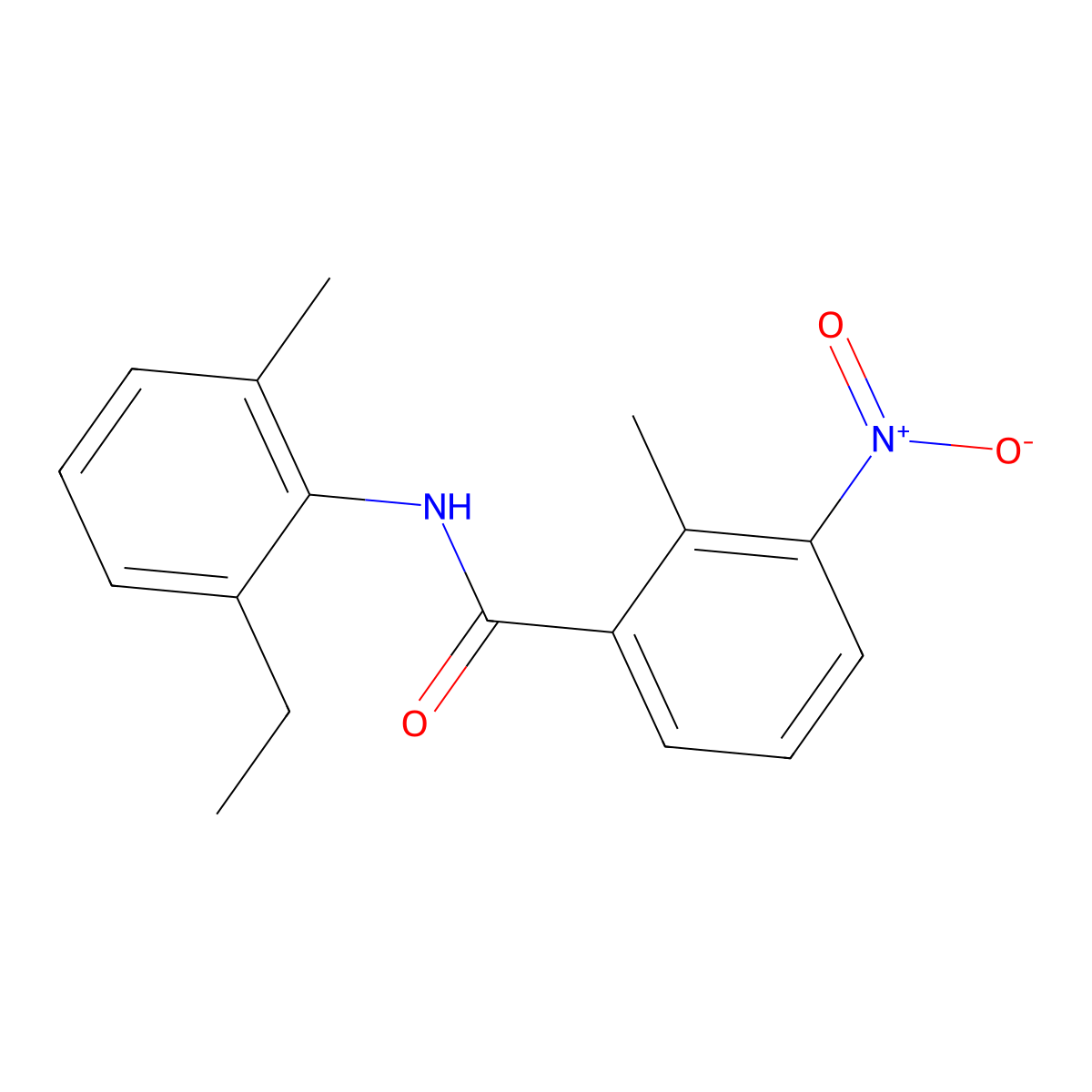 N-(2-ethyl-6-methylphenyl)-2-methyl-3-nitrobenzamide molecular structure, CAS 346695-09-8