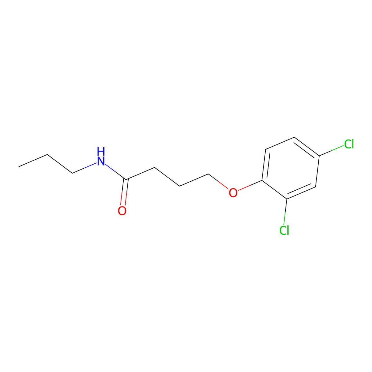 4-(2,4-dichlorophenoxy)-N-propylbutanamide molecular structure, CAS 346695-20-3