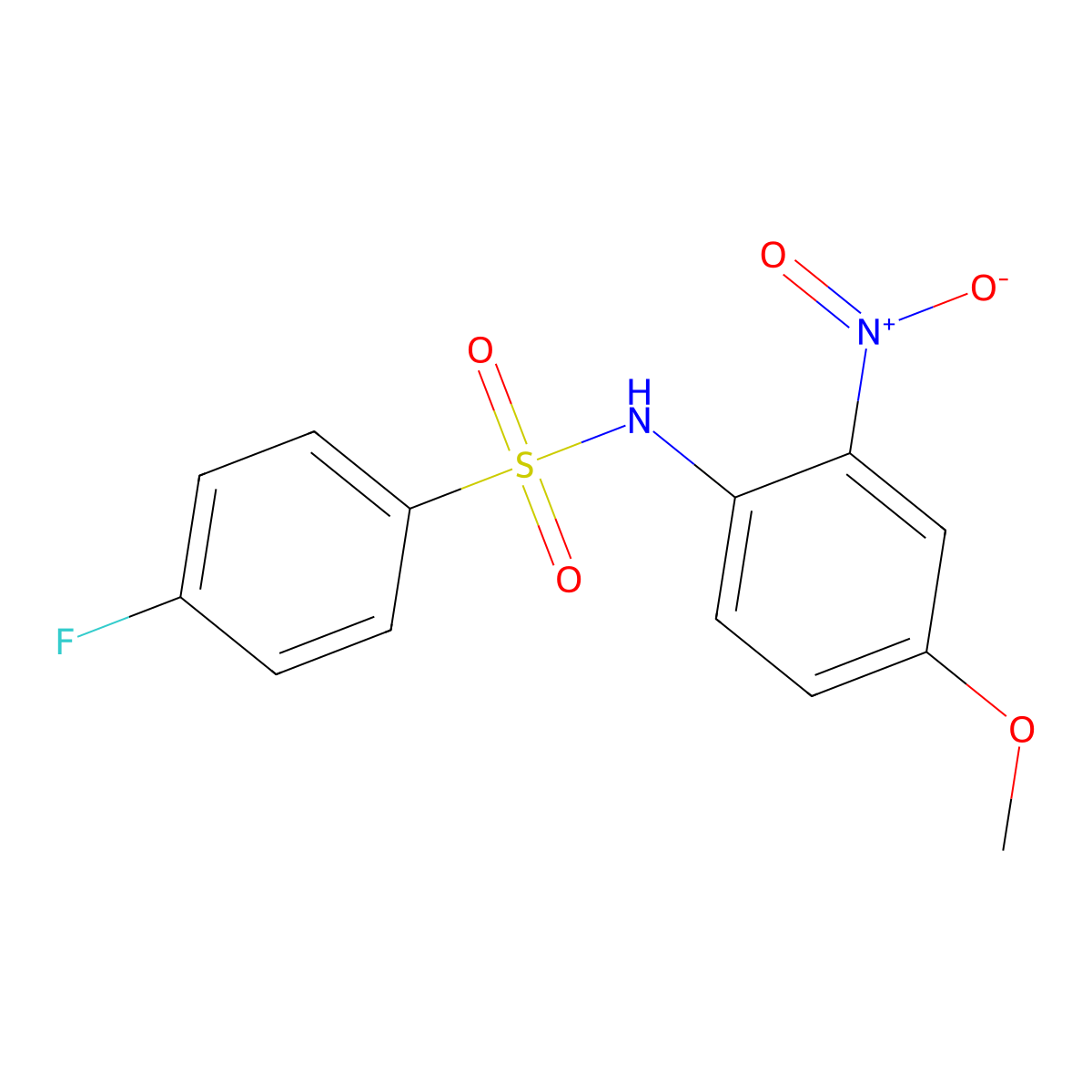 4-fluoro-N-(4-methoxy-2-nitrophenyl)benzenesulfonamide molecular structure, CAS 346695-41-8