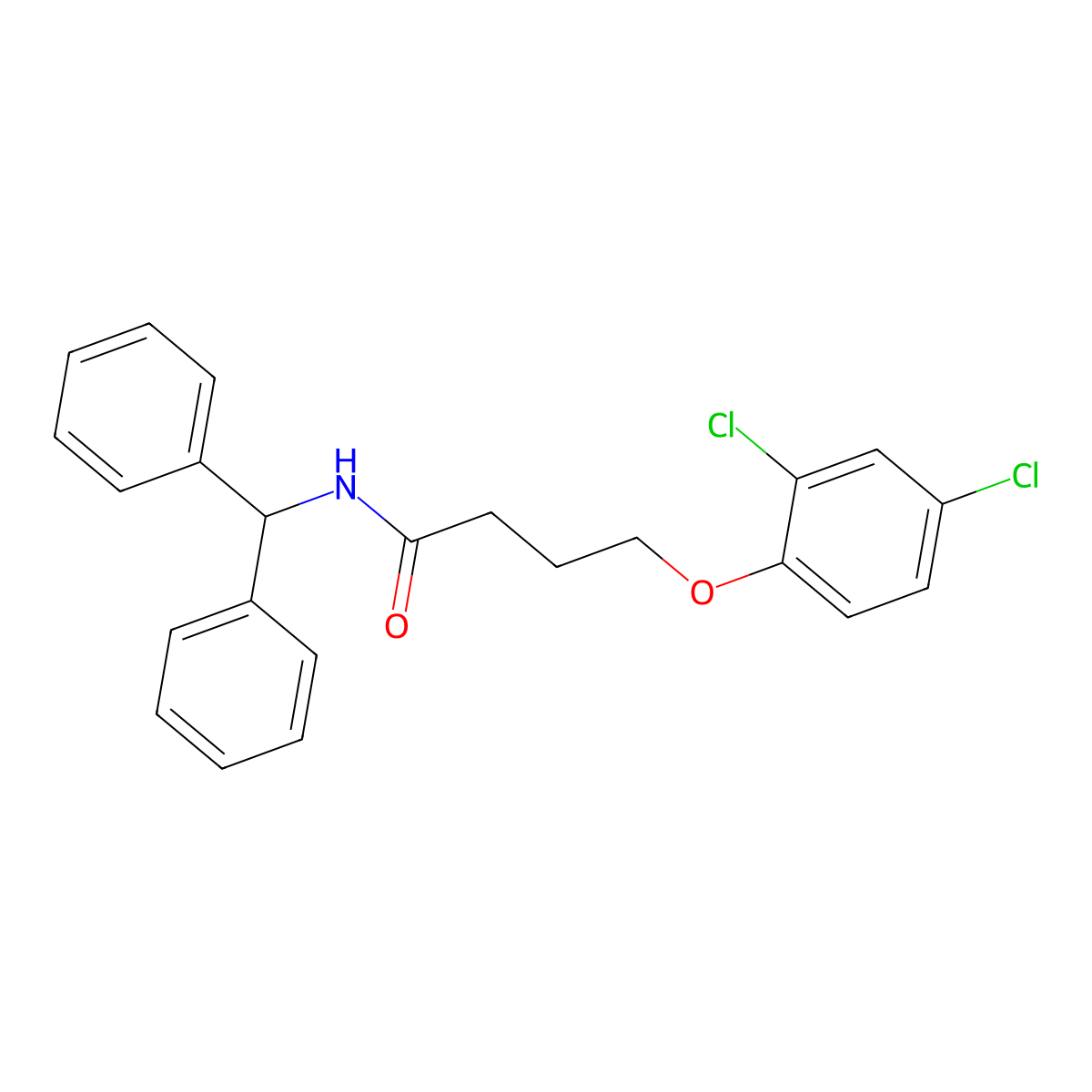 N-benzhydryl-4-(2,4-dichlorophenoxy)butanamide molecular structure, CAS 346695-81-6